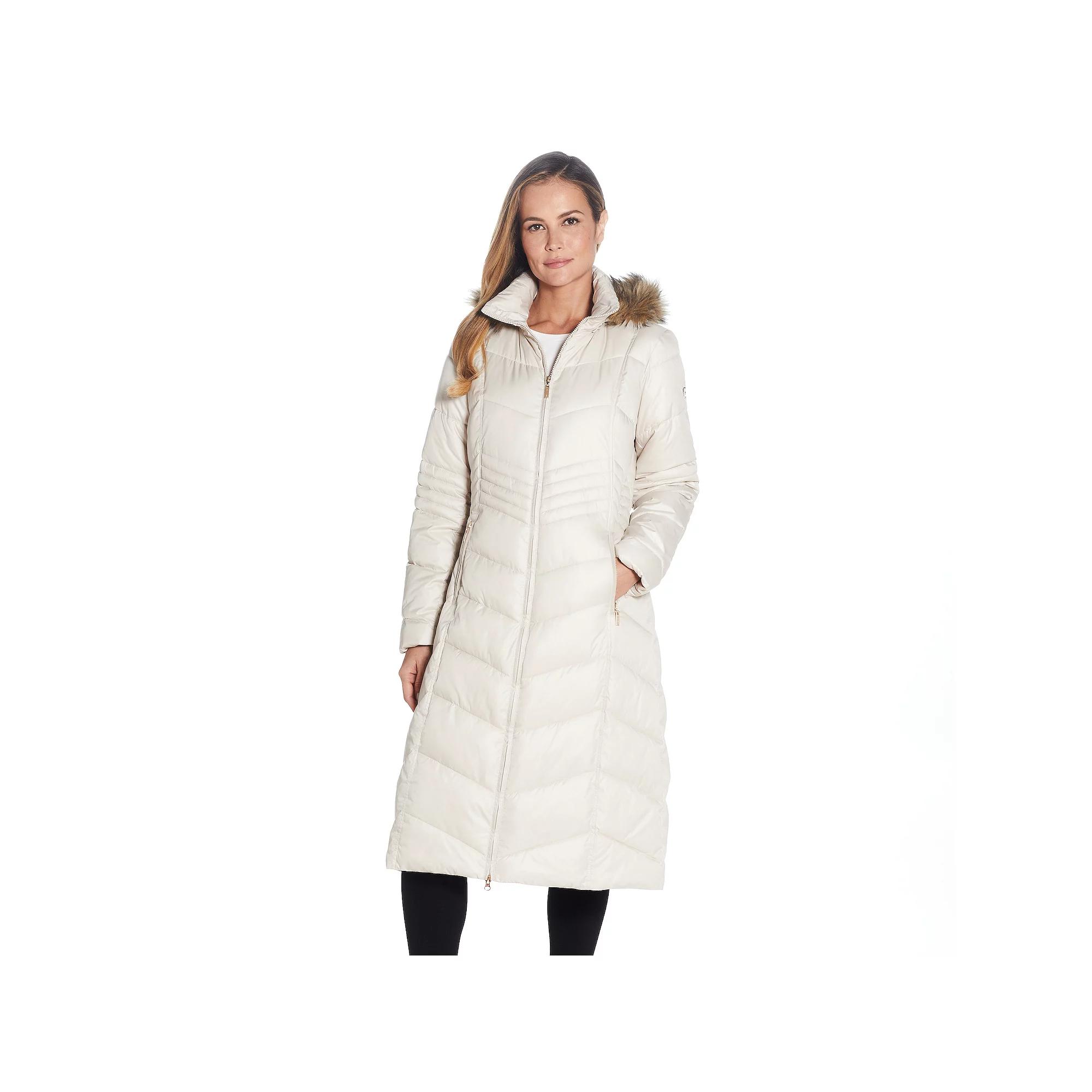Women's Gallery Faux-Fur Hood Long Puffer Coat,  Product Image