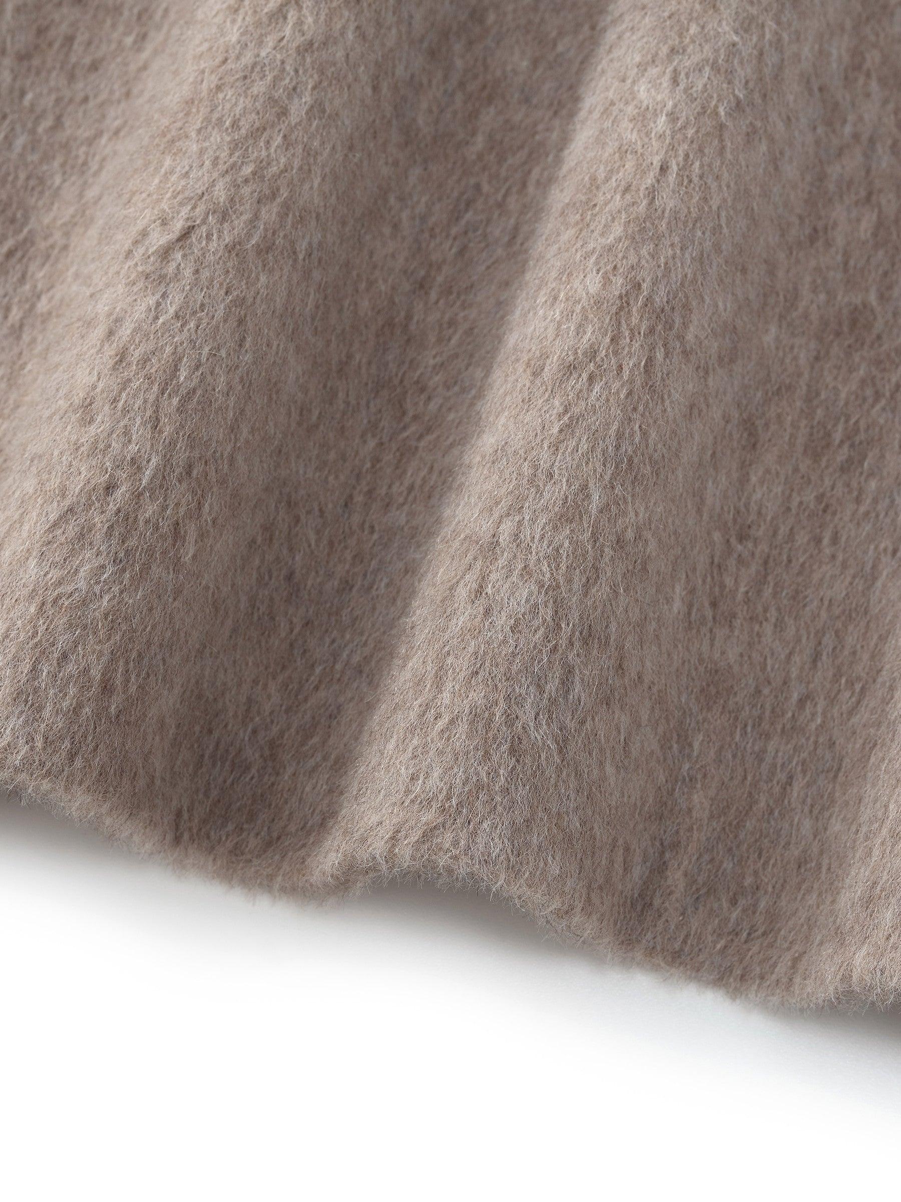 Alpaca Wool Blend Round Neck Women Jacket Product Image