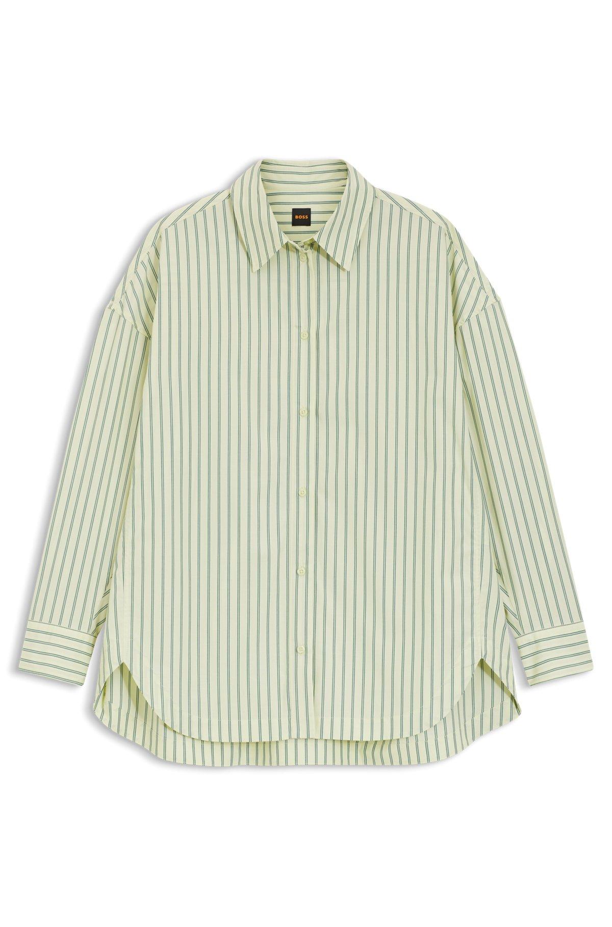 Striped oversized-fit blouse in cotton poplin Product Image