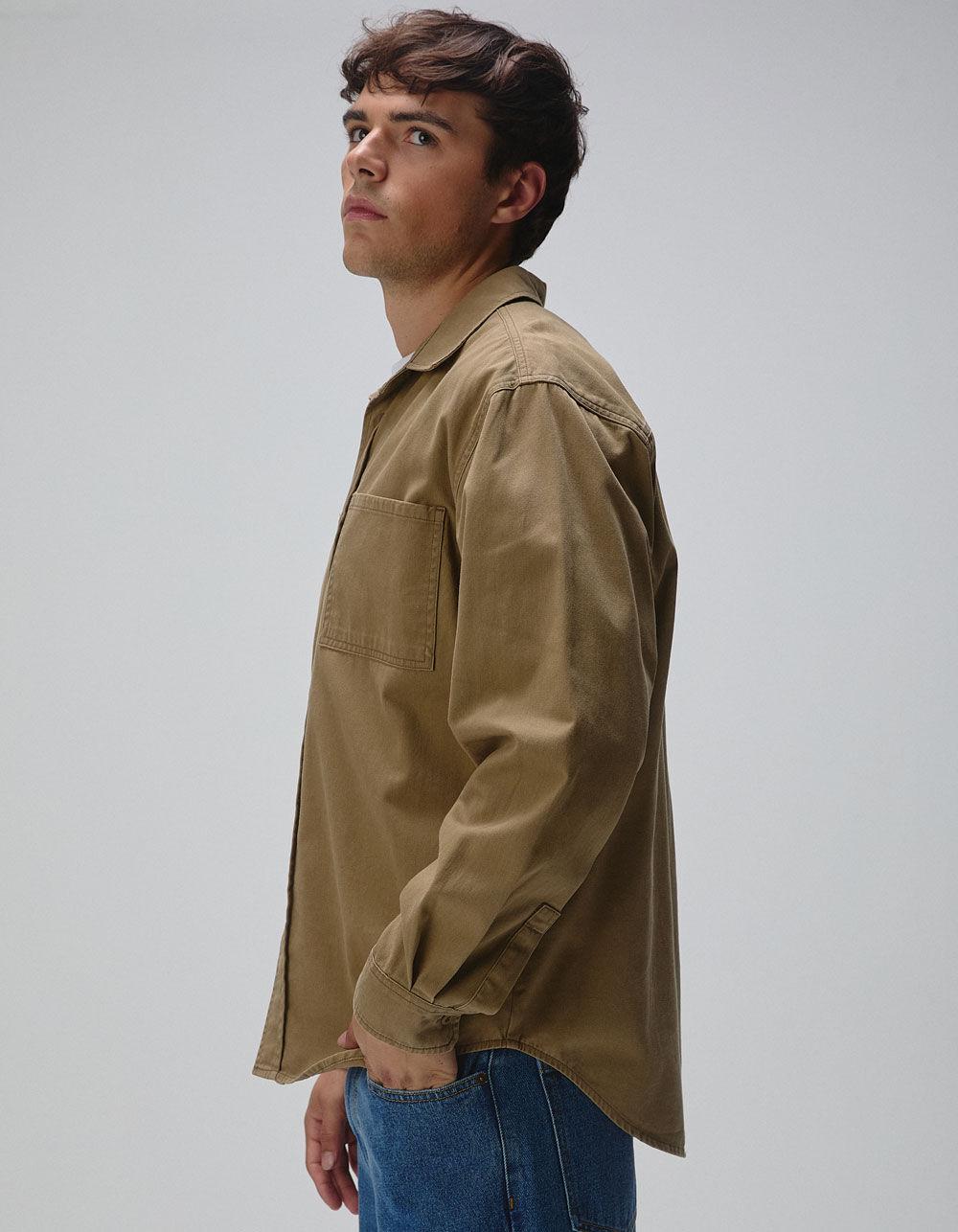 RSQ Mens Oversized Washed Twill Shirt - BLACK Product Image