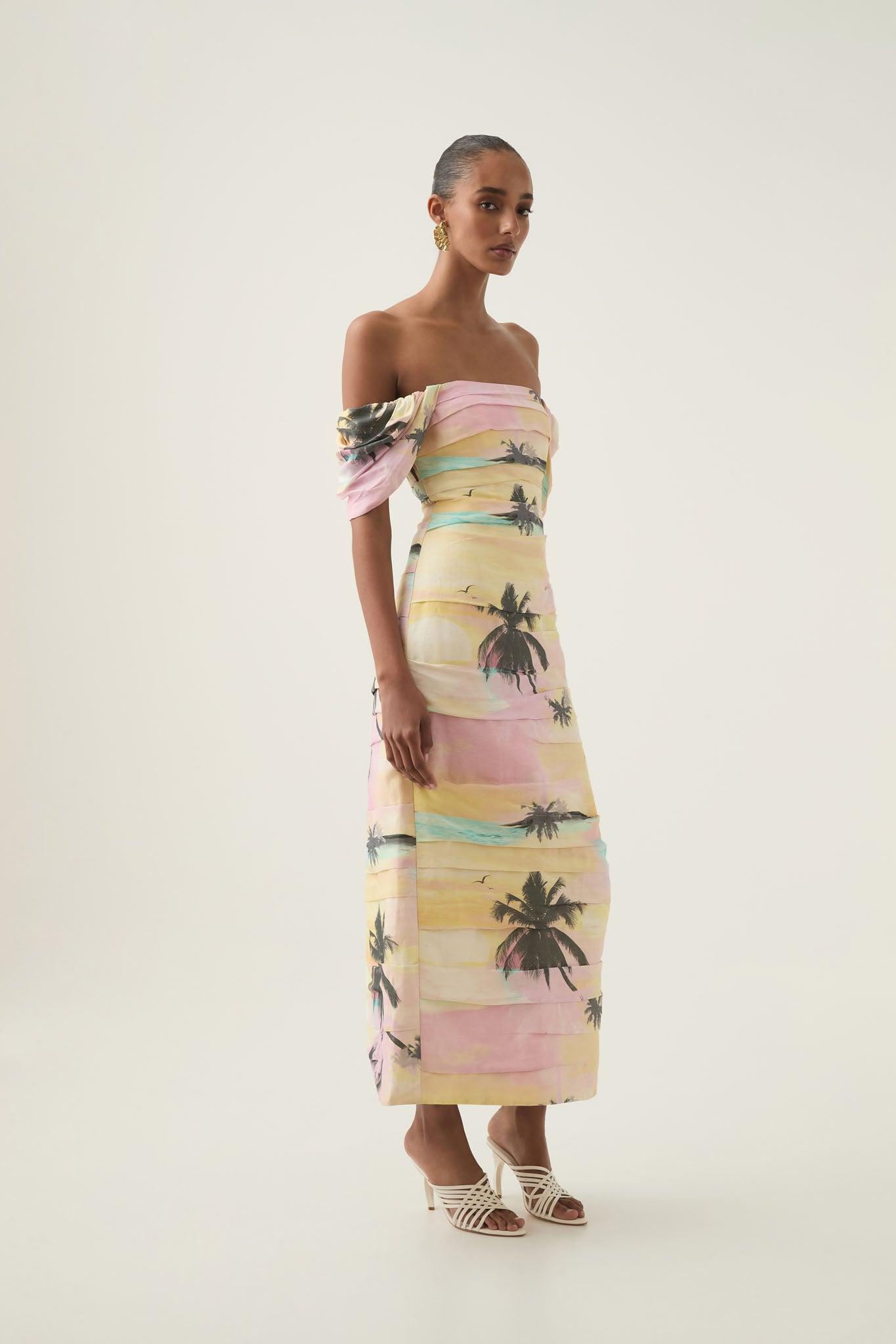 Zara Gathered Maxi Dress Product Image