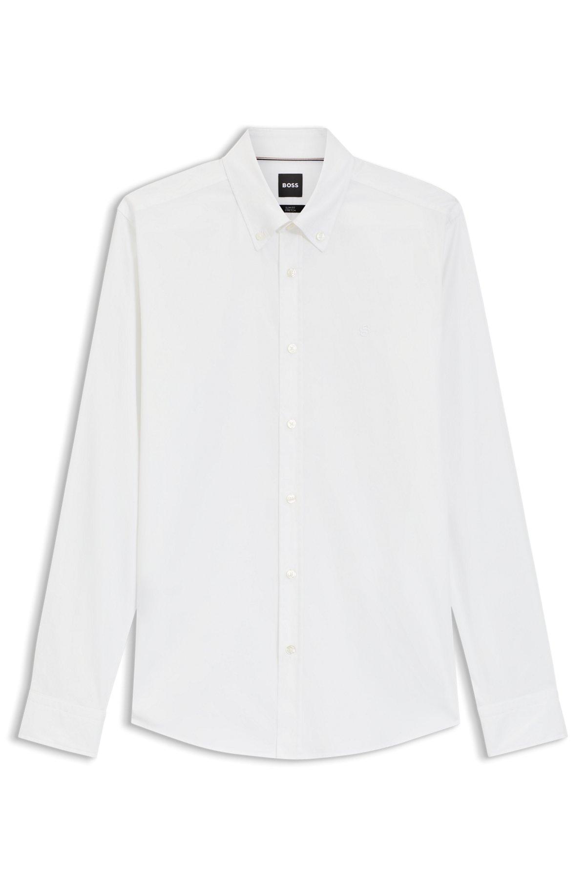 Slim-fit shirt in cotton-blend poplin Product Image
