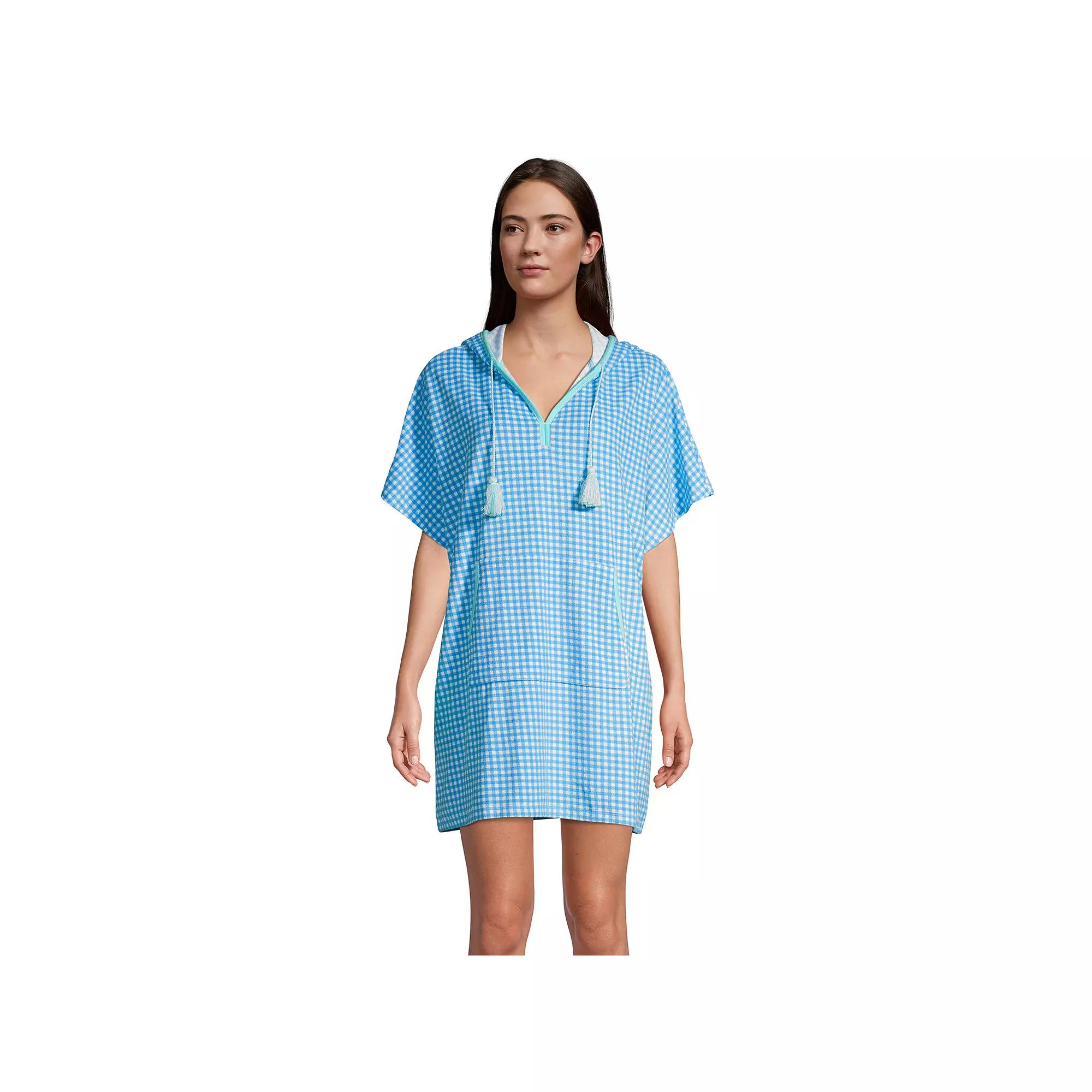 Petite Lands' End Hooded Terry V-Neck Swim Cover-up Dress, Women's,  Product Image