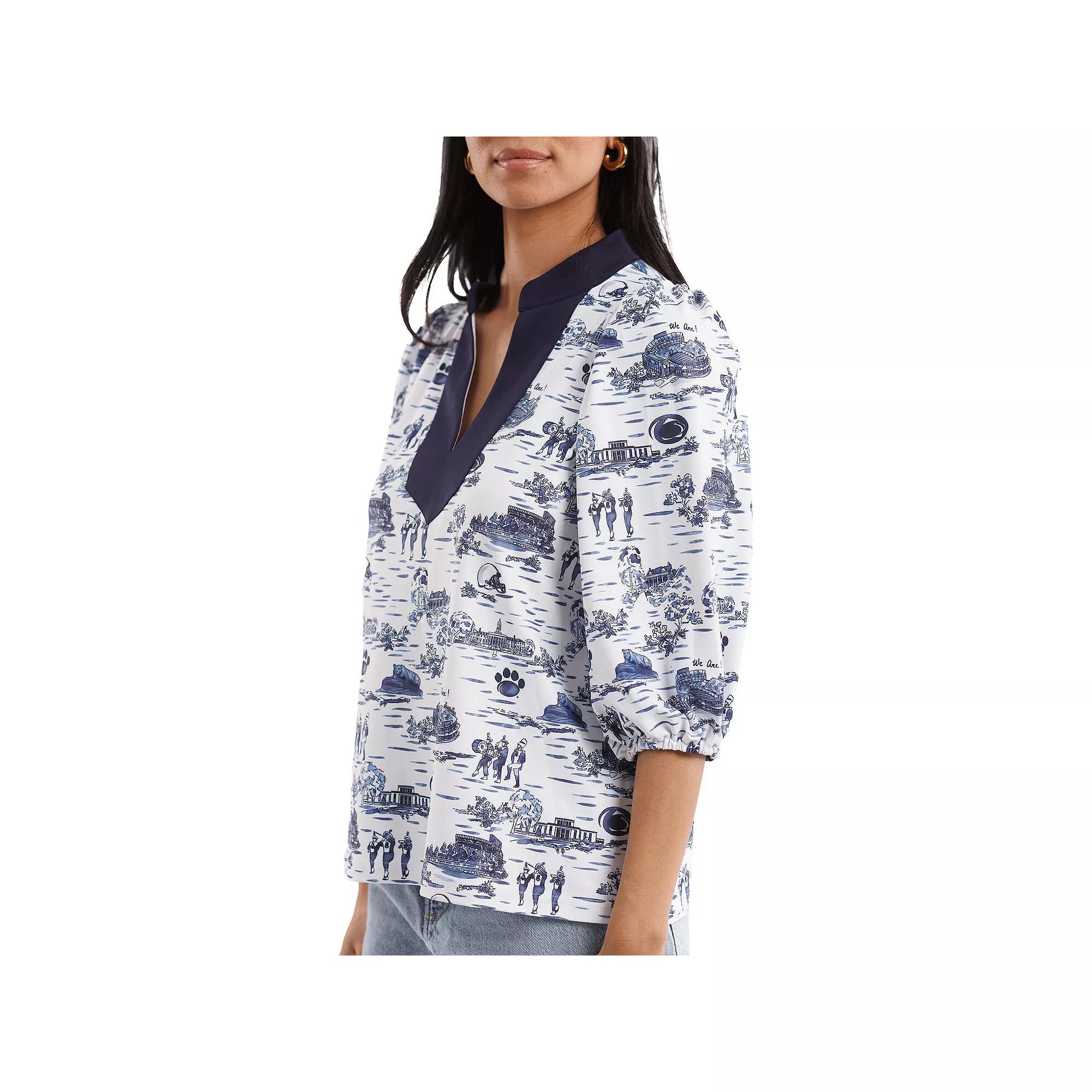 Women's Smith & Quinn Navy/White Penn State Nittany Lions Tailgate Collection Eliza Top, Size: XL Product Image