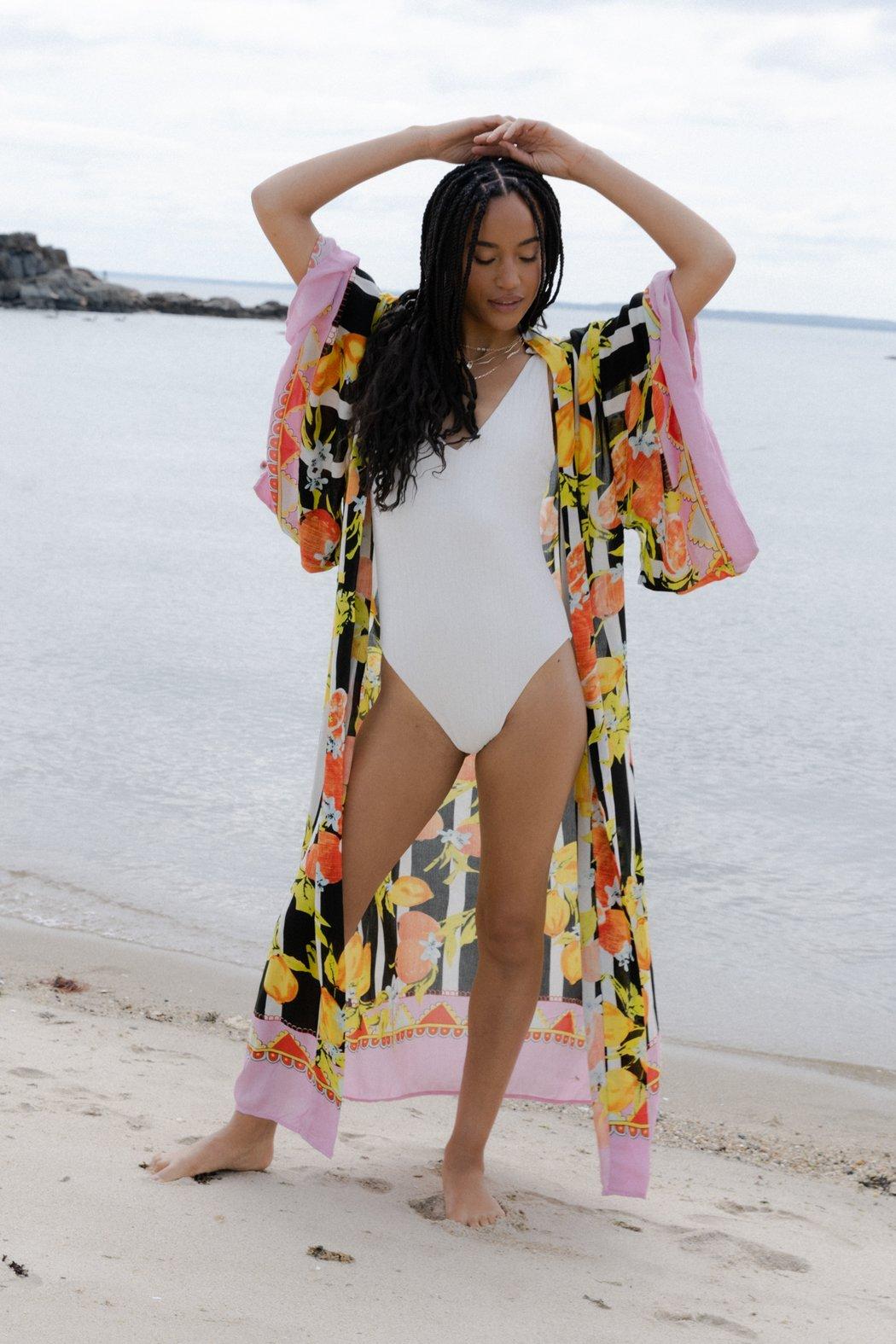 Citrus Print Kimono Long Product Image