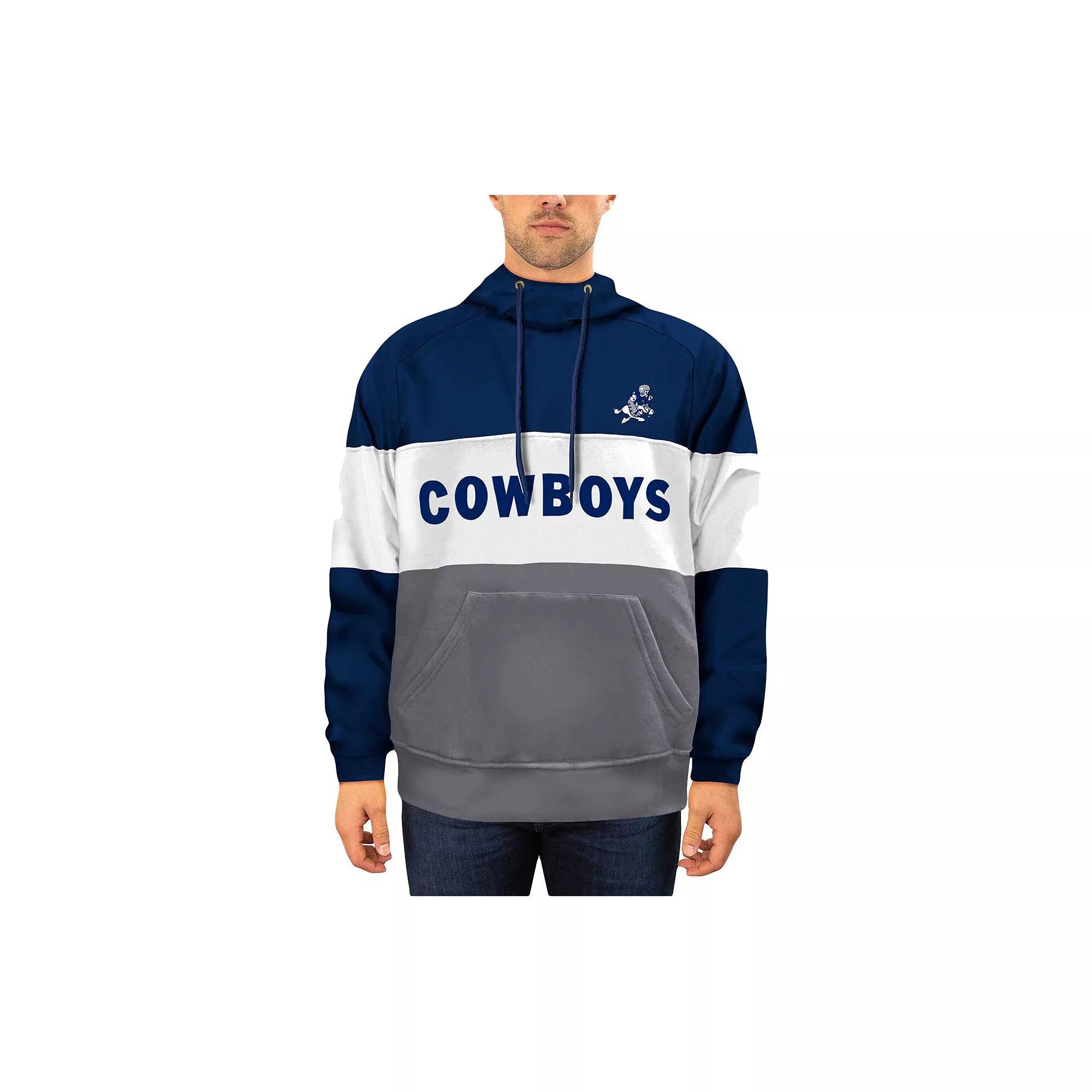 Men's New Era Navy/White Dallas Cowboys Big & Tall Retro Joe Fleece Pullover Hoodie, Size: 3XB, Blue Product Image