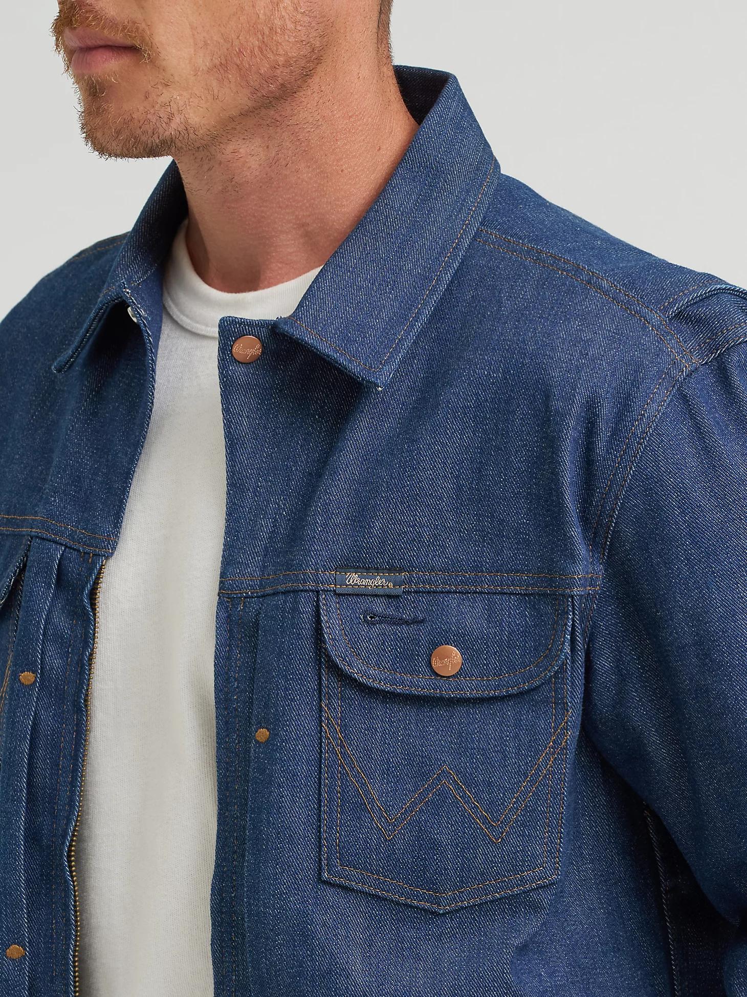 Men's Raw Japanese Selvedge Denim Jacket in Raw Indigo Product Image