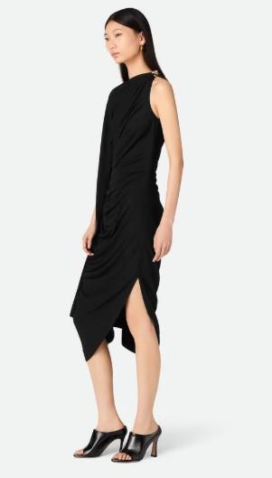 BOTTEGA VENETA Draped Dress In Black Product Image