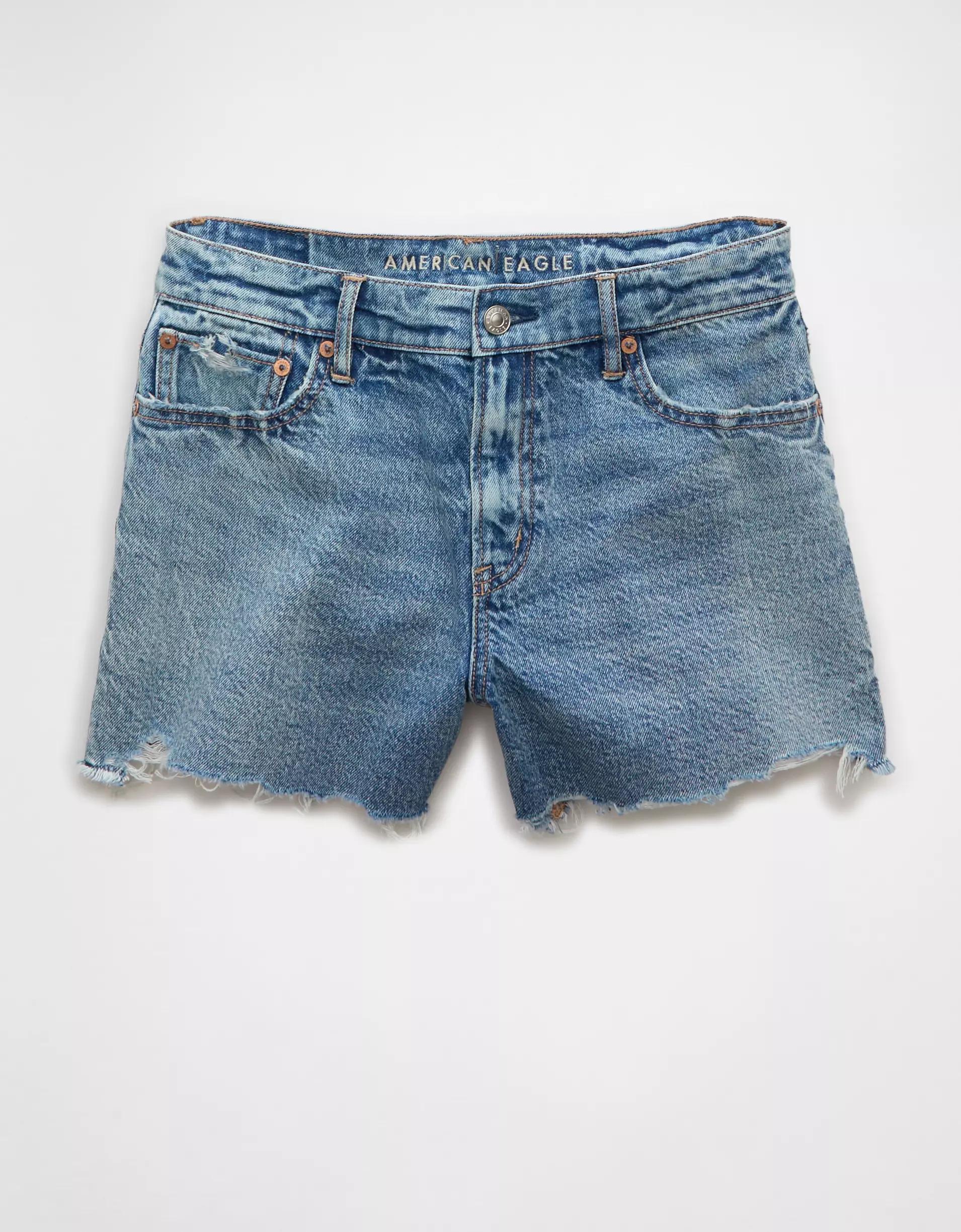 AE Strigid Super High-Waisted Relaxed Denim Short Product Image