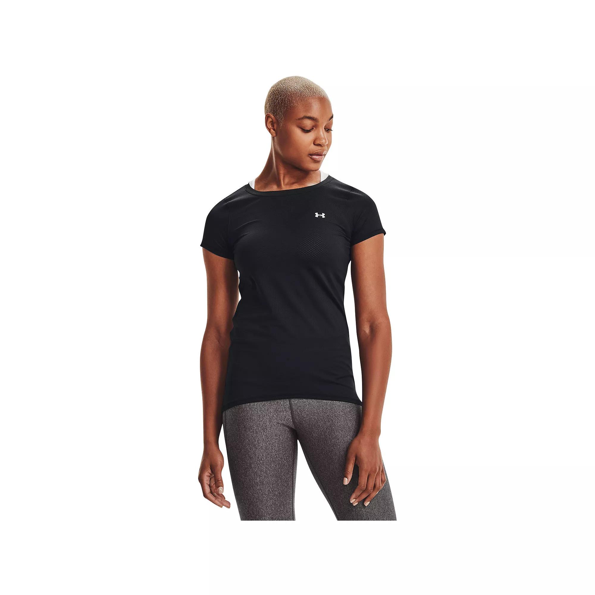Women's Under Armour HeatGear® Crewneck Tee, Size: XL, Black Product Image