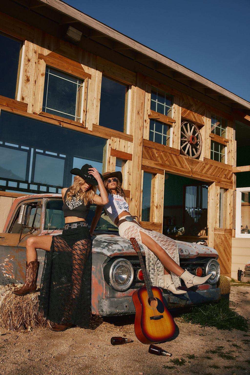 Odessa Black Lace Maxi Skirt Product Image