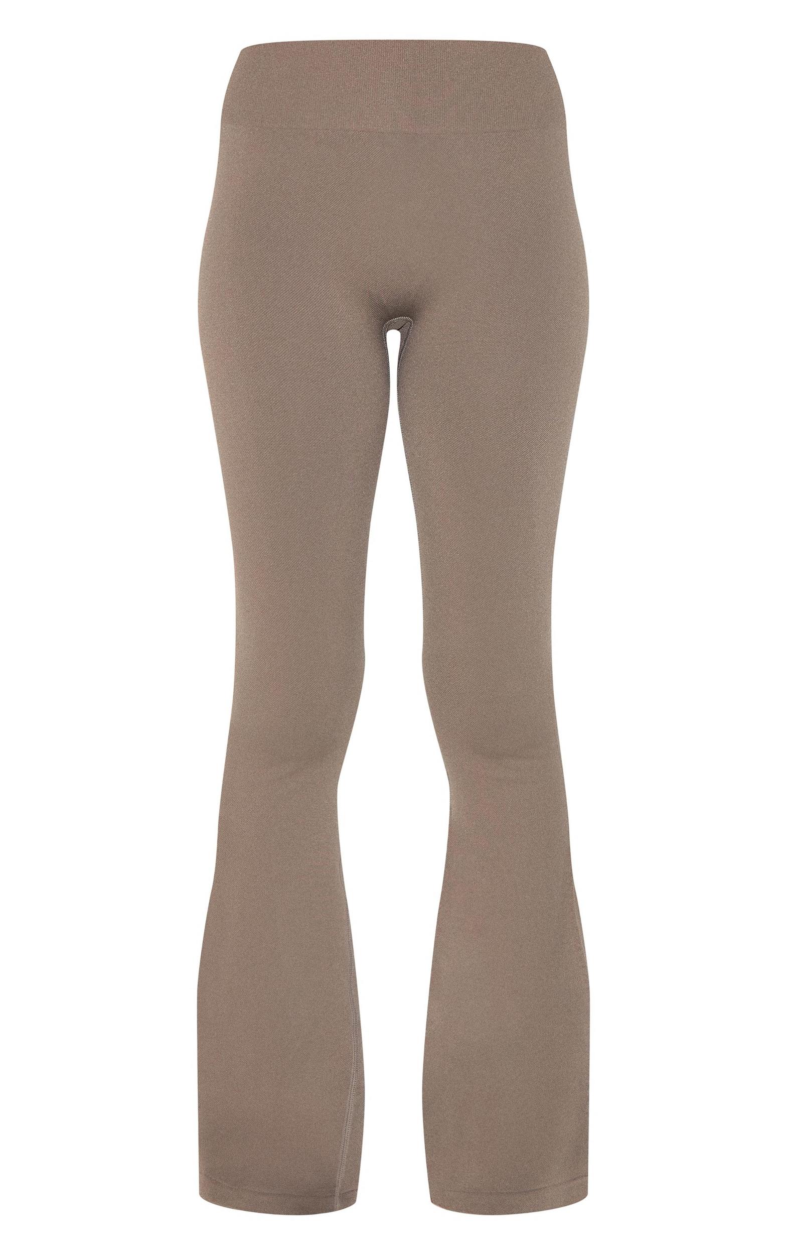 Taupe Seamless High Waist Flare Yoga Pants Product Image