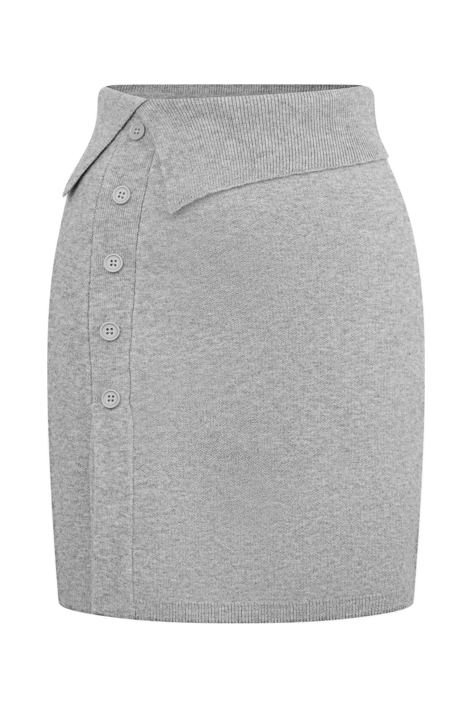Annabelle Knit Mini Skirt - Charcoal Product Image