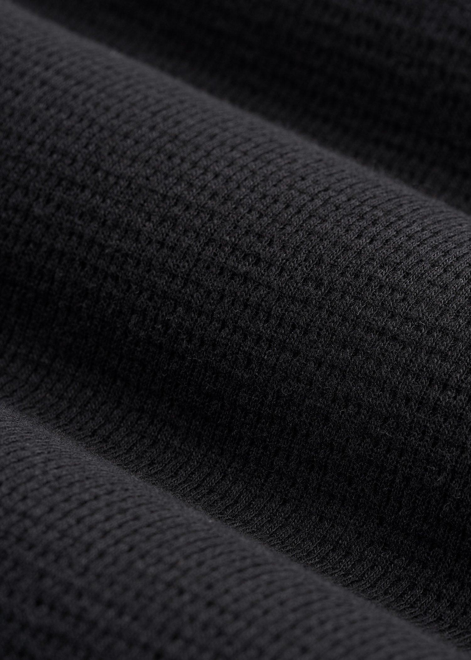 Waffle-Knit Lounge Robe for Tall Men in Black Male Product Image