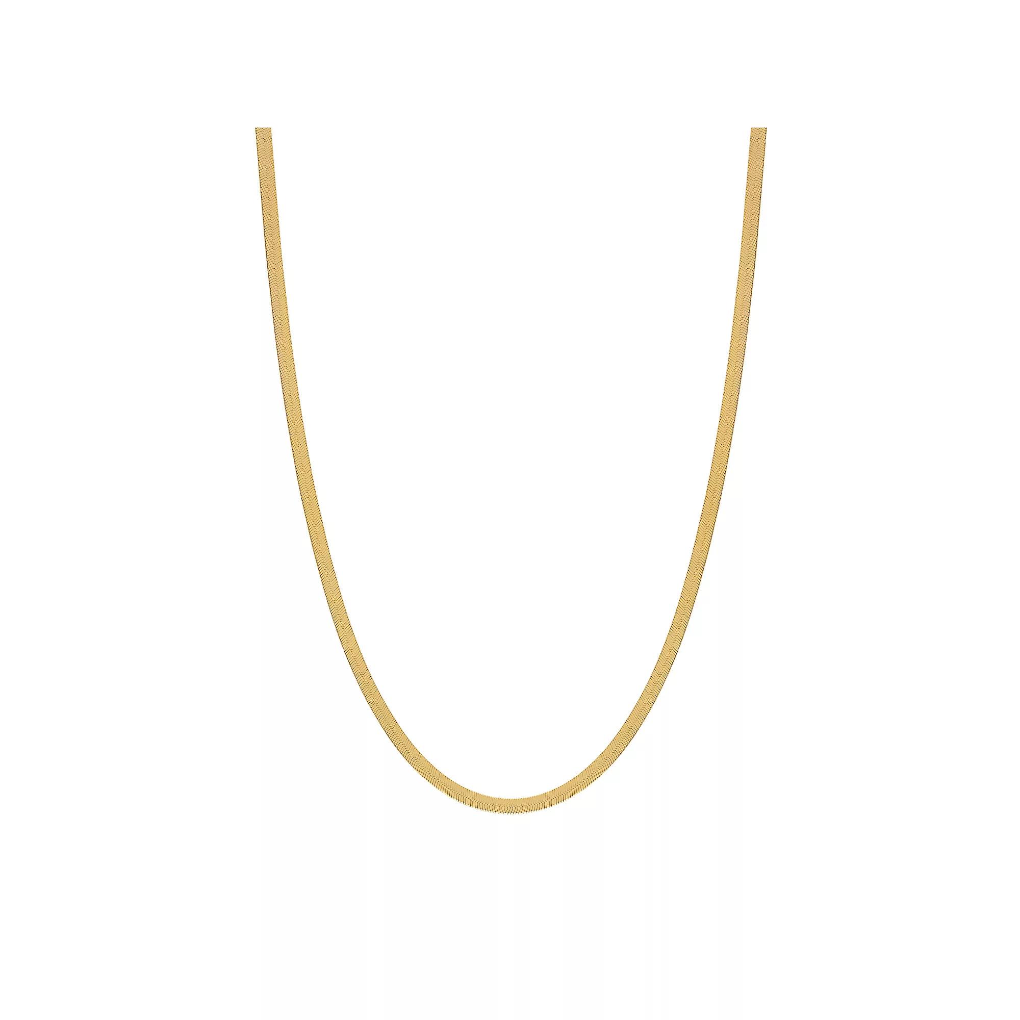 Jordan Blue 10k Gold 2.4 mm Smooth Herringbone Necklace, Womens Yellow Product Image
