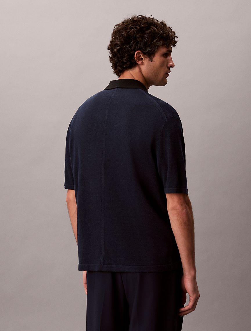 Linen Blend Polo Sweater Product Image