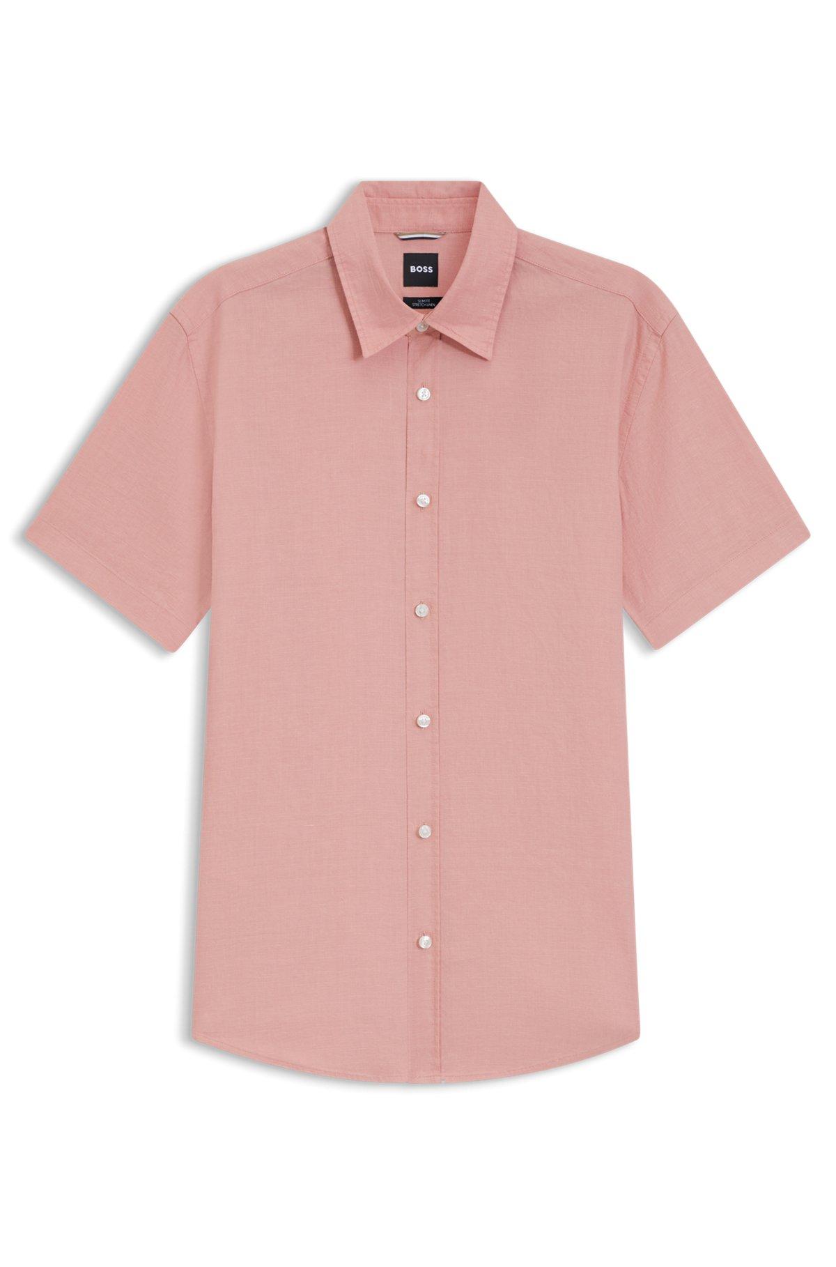 Slim-fit shirt in stretch linen Product Image