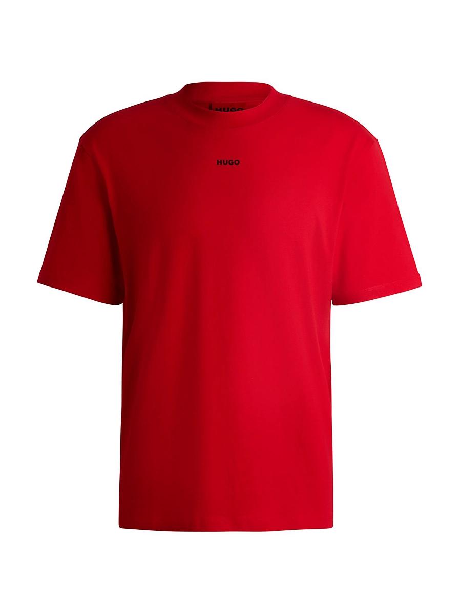 Mens Cotton-Jersey Relaxed-Fit T-Shirt with Logo Print Product Image