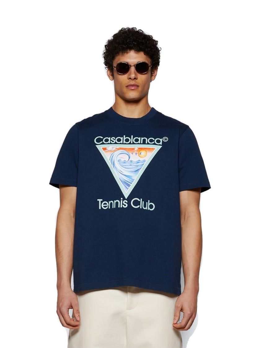 CASABLANCA Men's Tennis Club Icon Printed T-shirt In Blue Product Image