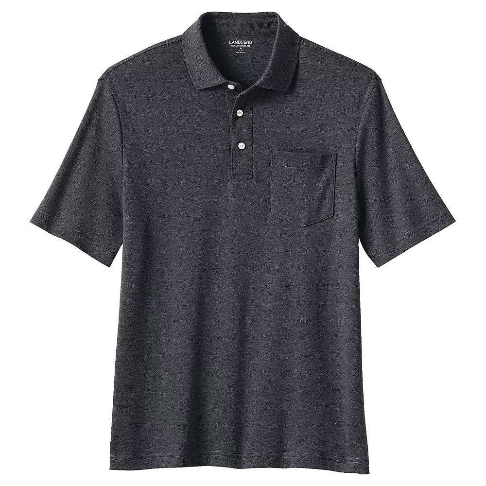 Men's Lands' End Super Soft Supima Pocket Polo,  Product Image