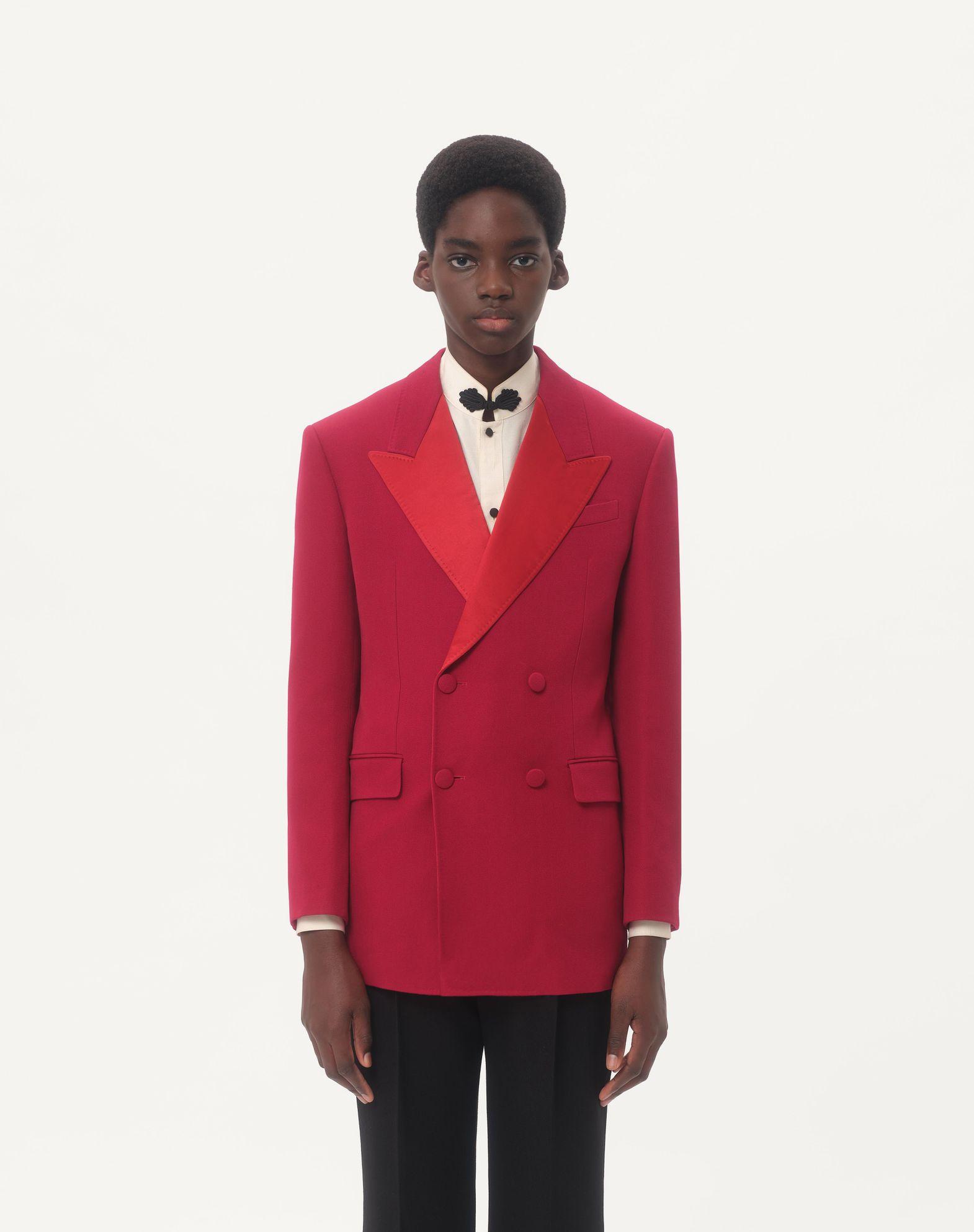 Double-Breasted Grain De Poudre Wool Jacket Product Image