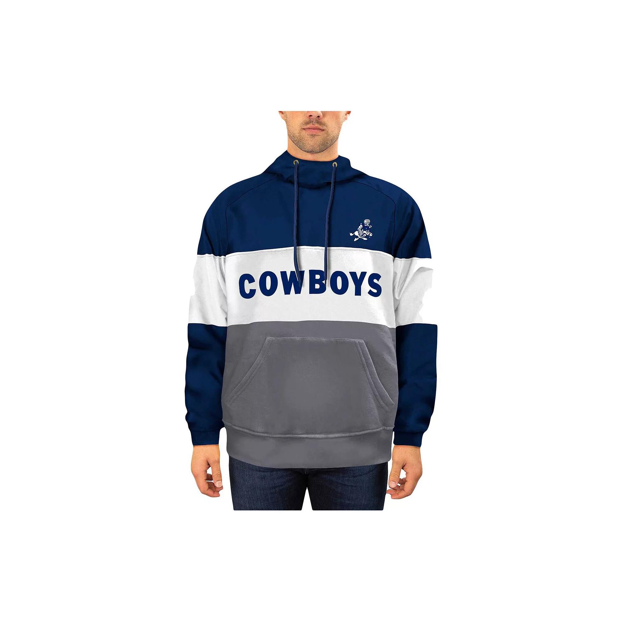 Men's New Era Navy/White Dallas Cowboys Big & Tall Retro Joe Fleece Pullover Hoodie, Size: 3XB, Blue Product Image