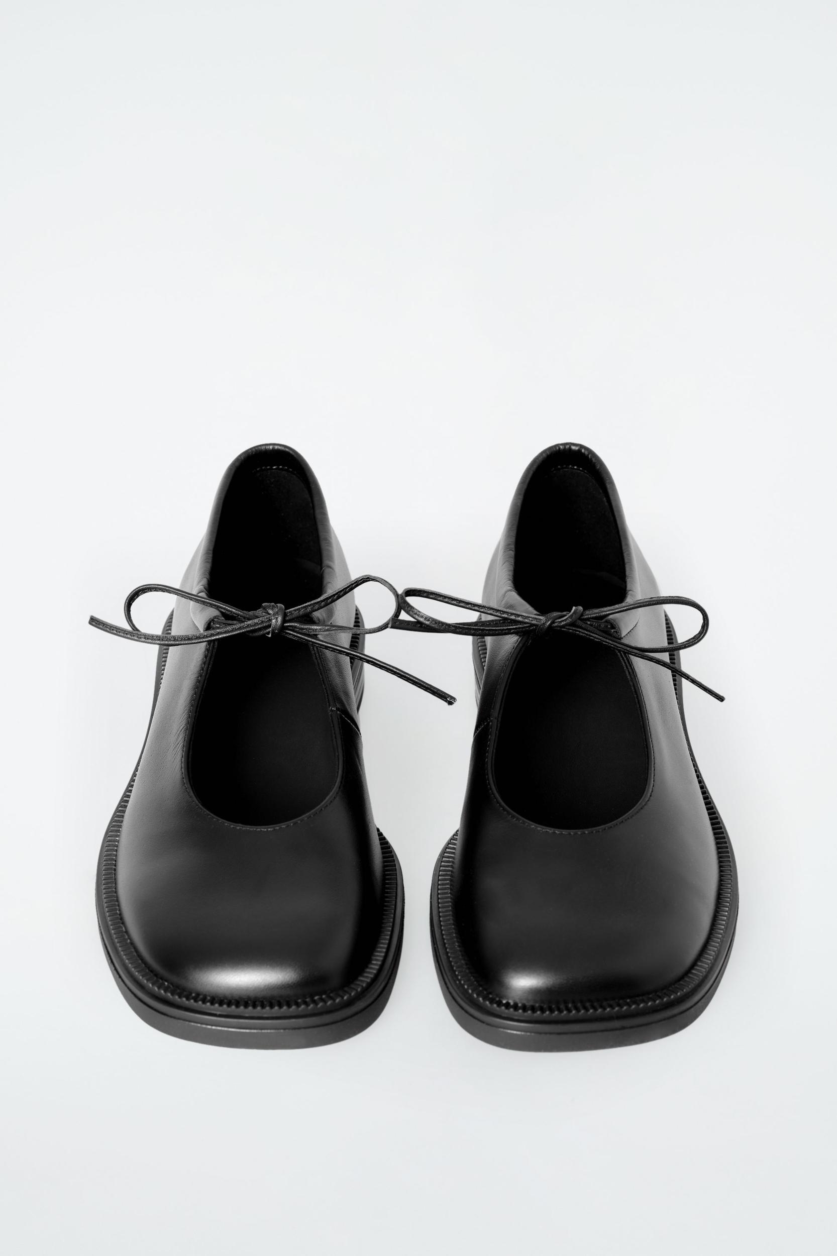 CHUNKY LACE-UP LEATHER MARY-JANE SHOES Product Image