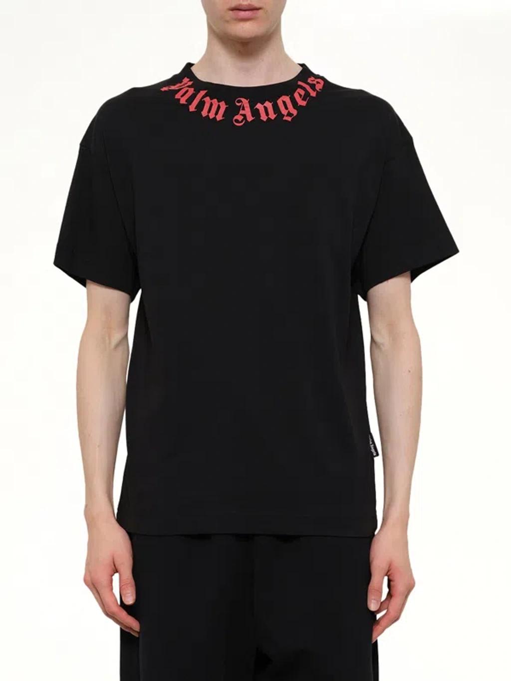 PALM ANGELS Logo Graphic Cotton T-shirt In Black Product Image