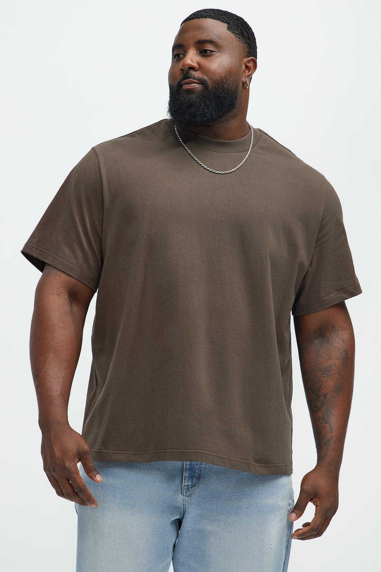 Oversized Heavyweight Short Sleeve Tee - Brown Product Image