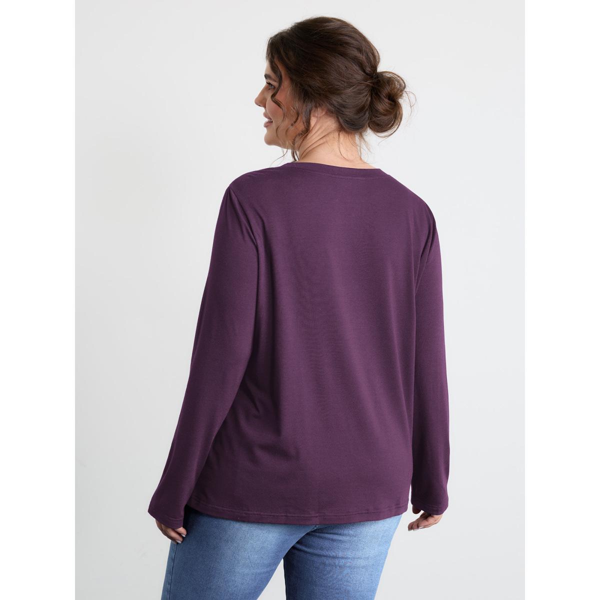 Plus Size Sequin Cord Embroidered Tree Round Neck T-Shirt Aegean Women Leisure Round Neck Casual T-shirts BloomChic 30/6X Product Image