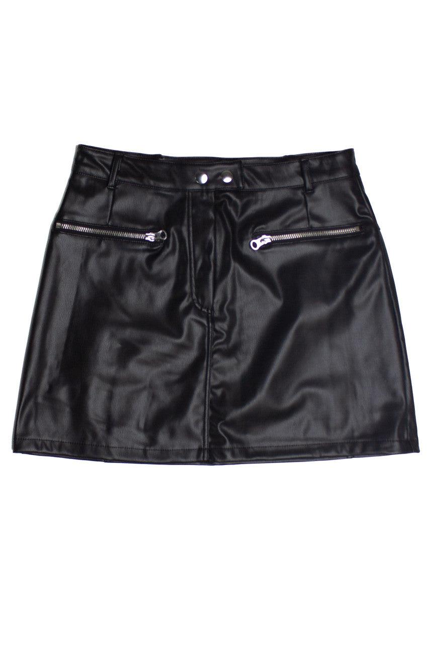 Metallic Zipper Pocket Skirt Product Image