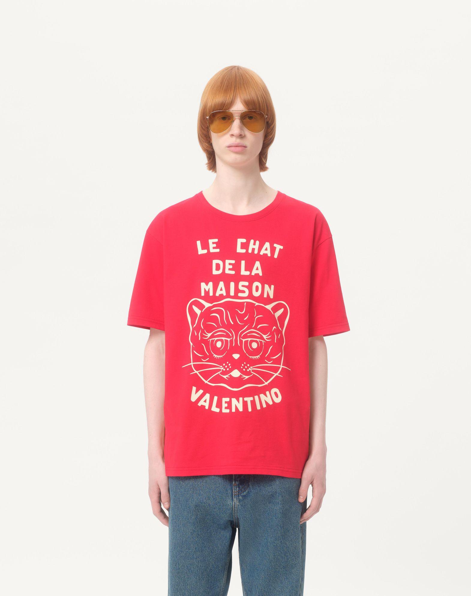 Cotton T-Shirt With Le Chat De La Maison Print Product Image