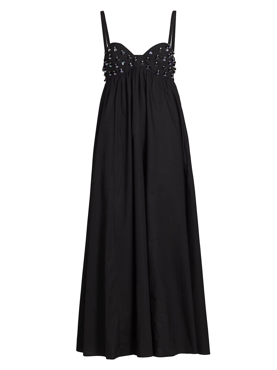 Womens Harlan Beaded Cotton Maxi Dress Product Image