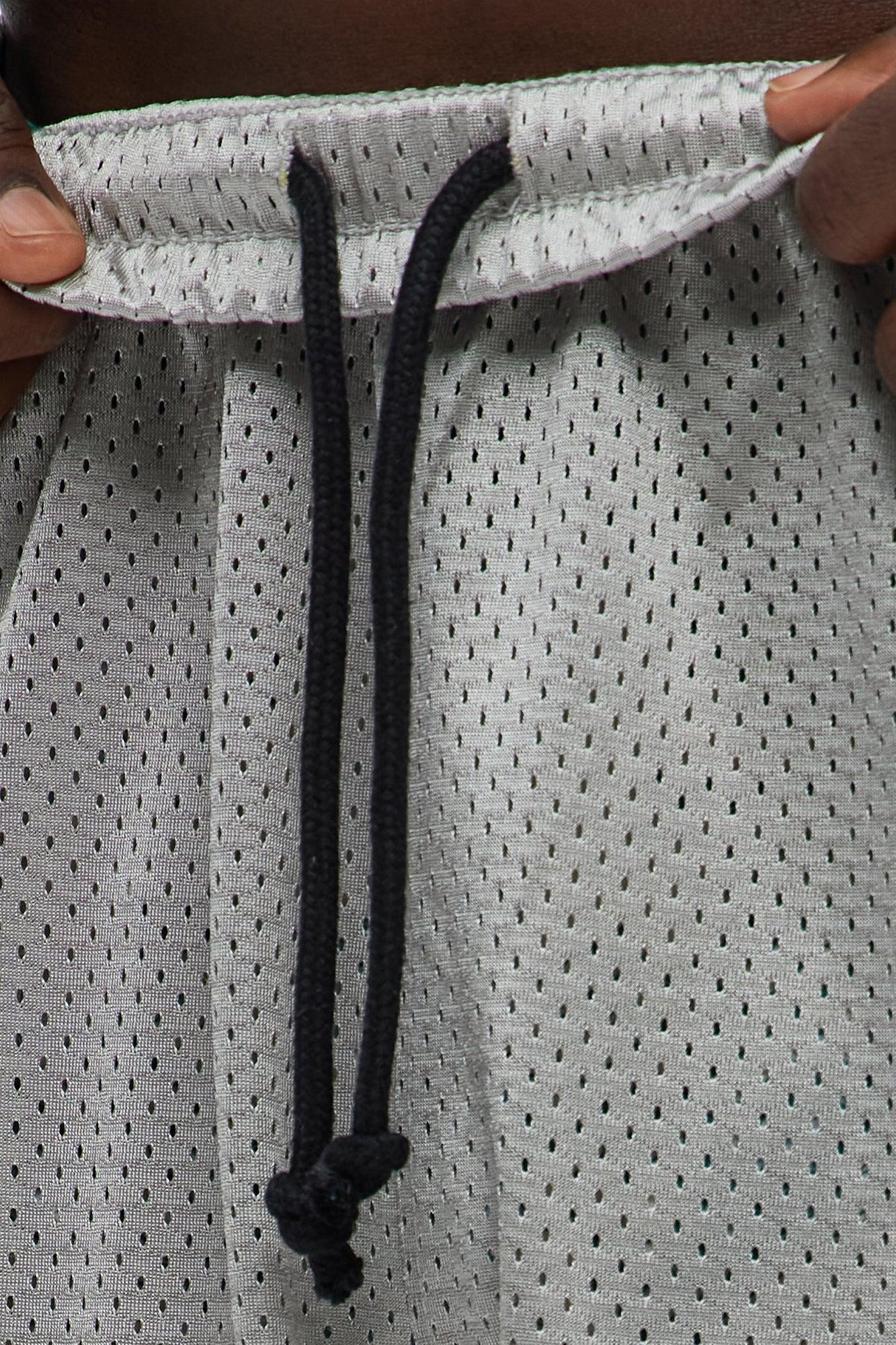 Varsity Player Relaxed Mesh Shorts - Grey Product Image