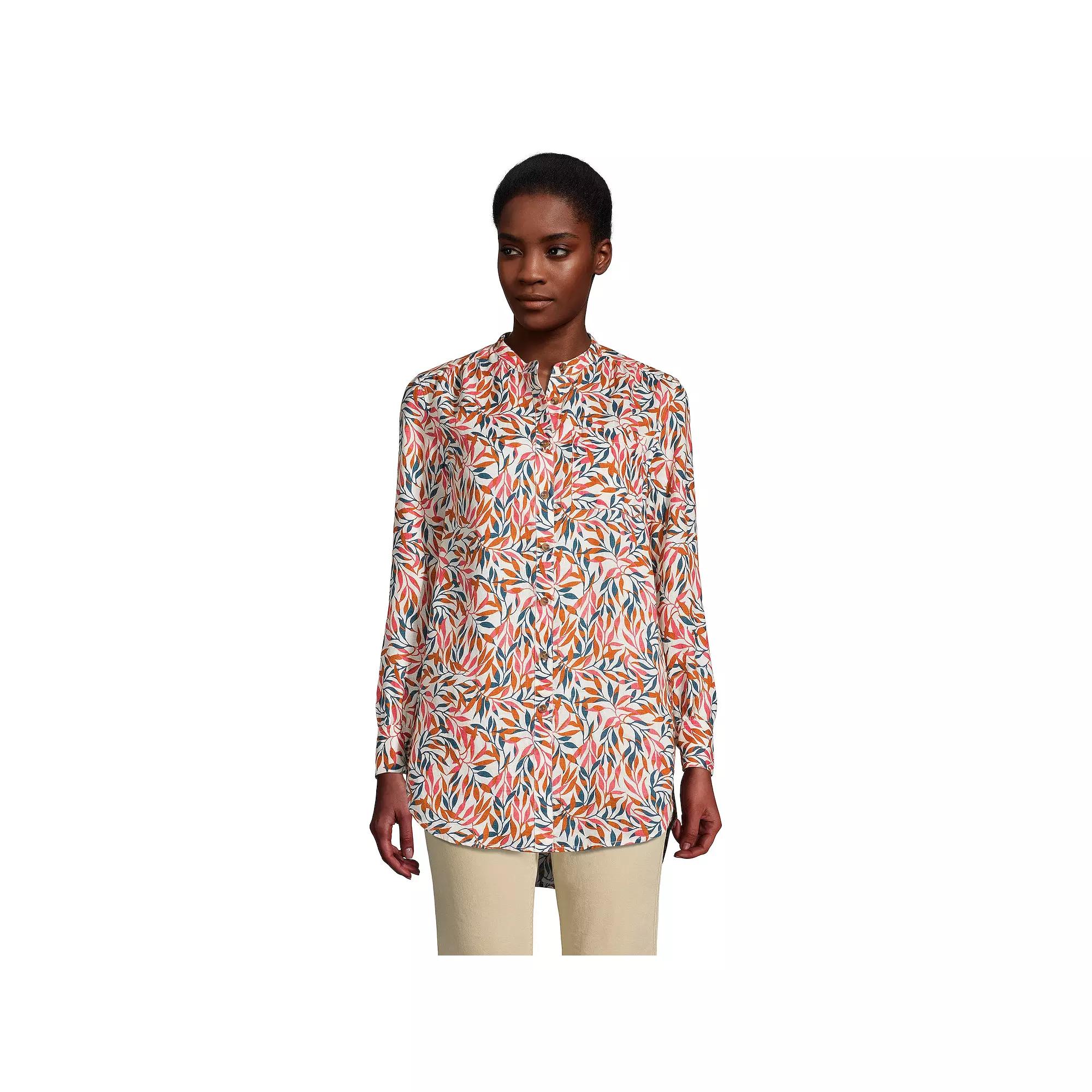 Women's Lands' End Linen A-Line Tunic Shirt,  Product Image