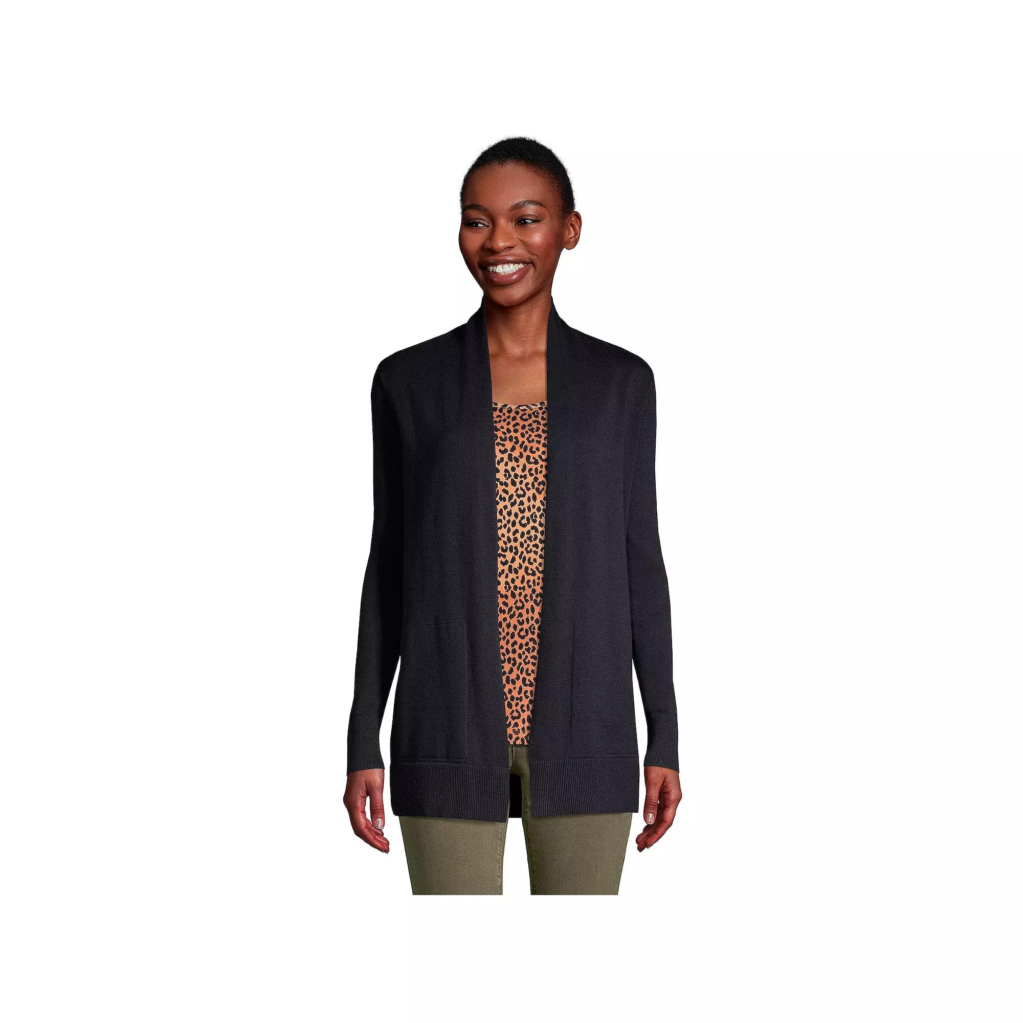 Women's Lands' End Open-Front Long Cardigan Sweater,  Product Image