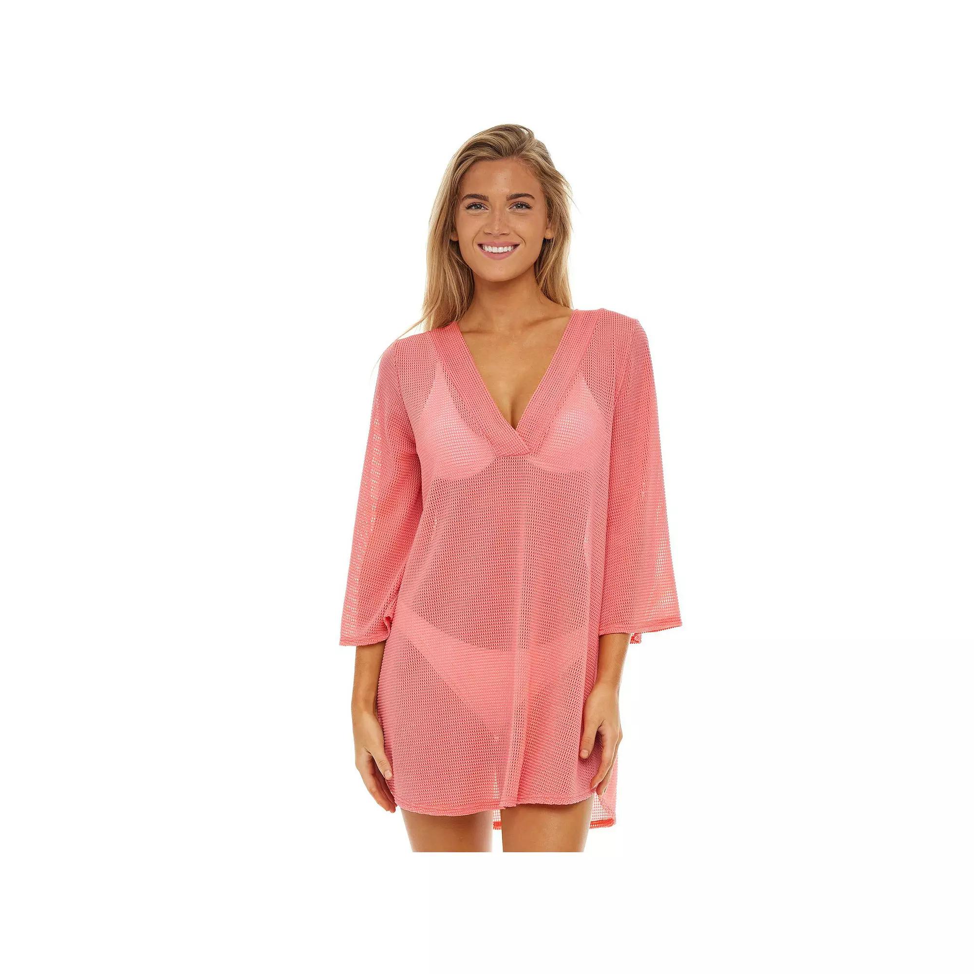 Women's Jordan Taylor Bell-Sleeve Swim Cover-Up Tunic, Size: XL, Pink Product Image