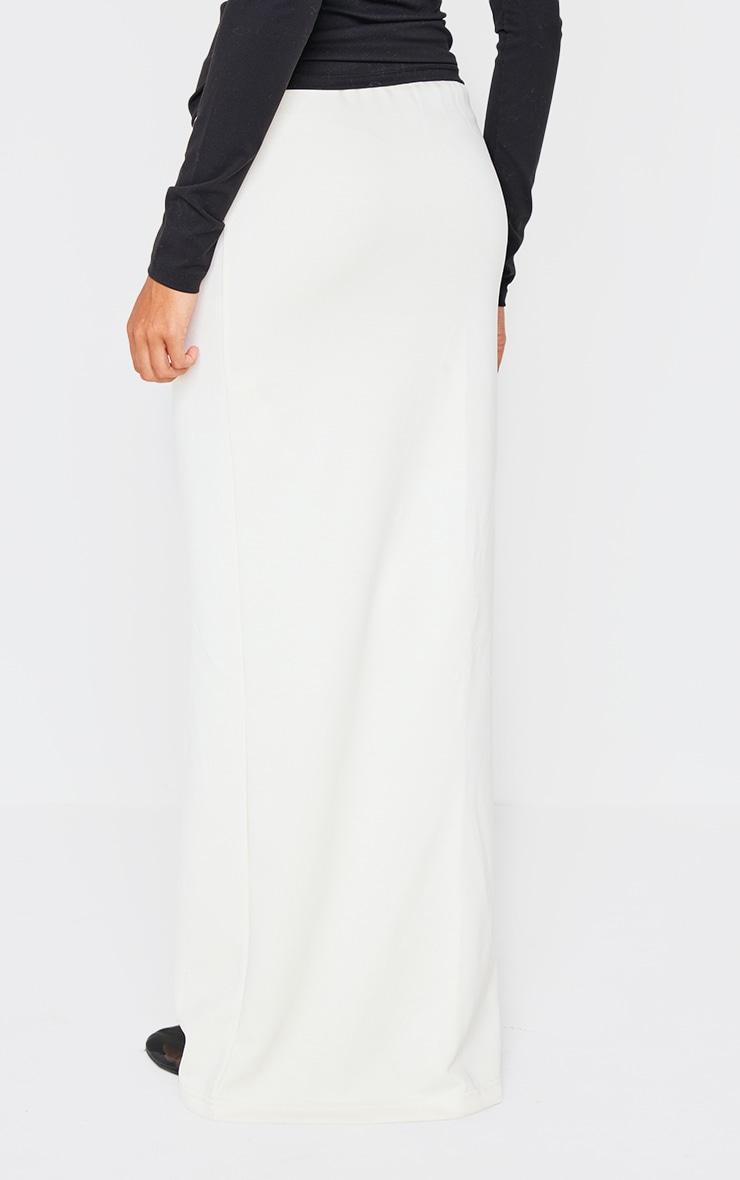 Cream Premium Soft Touch Low Waist Maxi Skirt Product Image