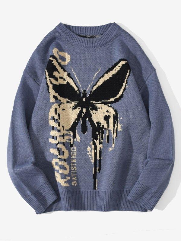 Oversized Butterfly Jacquard Sweater Product Image