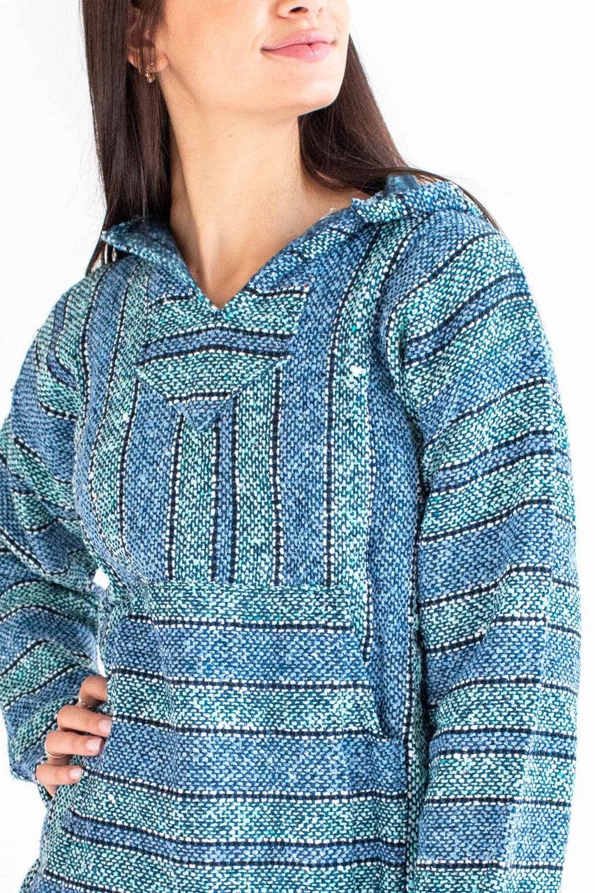 Lightweight Pastel Blue Baja Hoodie Product Image