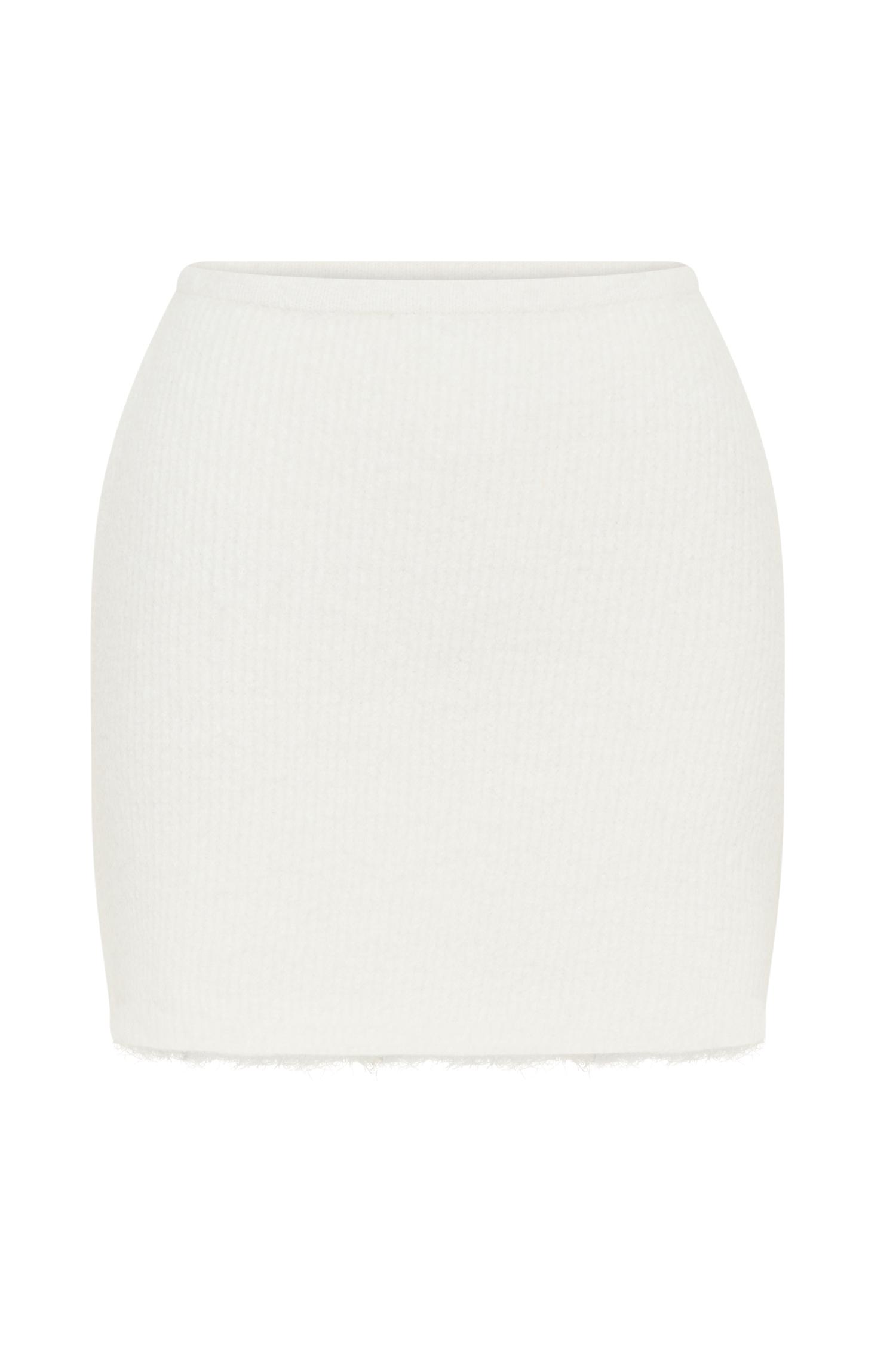 Baxter Fluffy Knit Mini Skirt - Ivory Product Image