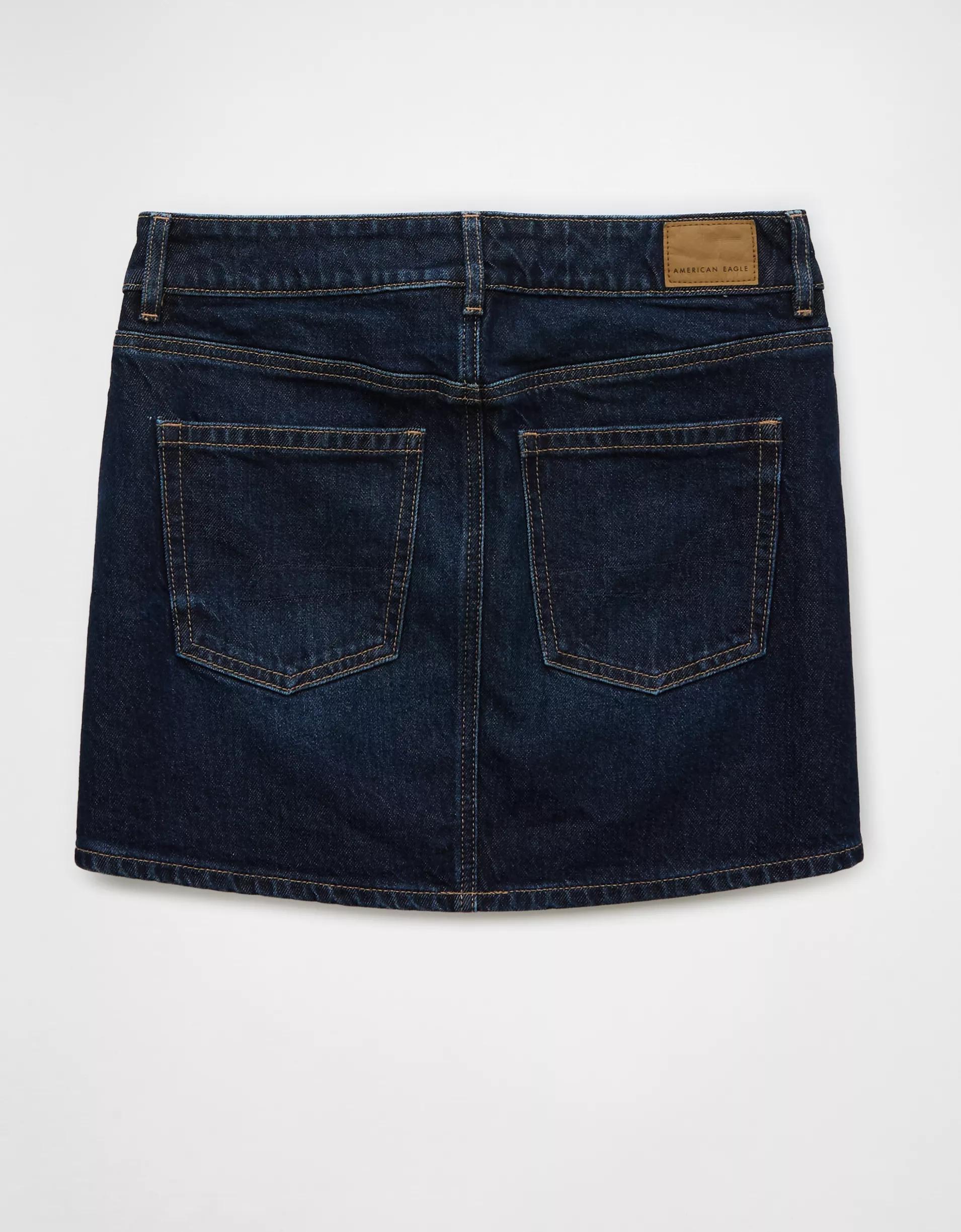 AE Stretch High-Waisted Perfect Denim Mini Skirt Product Image