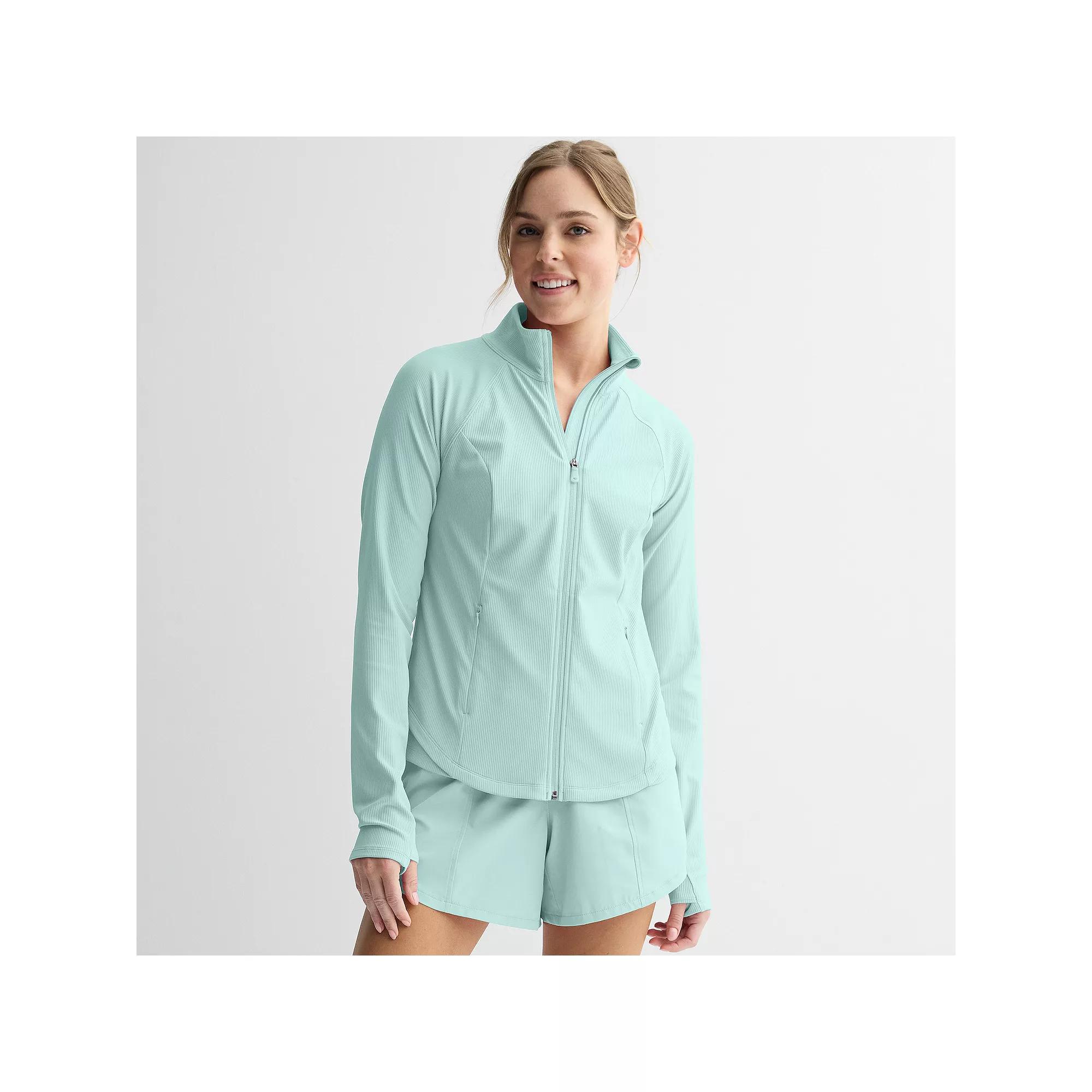 Women's Tek Gear® Ultrastretch Performance Jacket, Size: Large, Hail Blue Ribbed Product Image