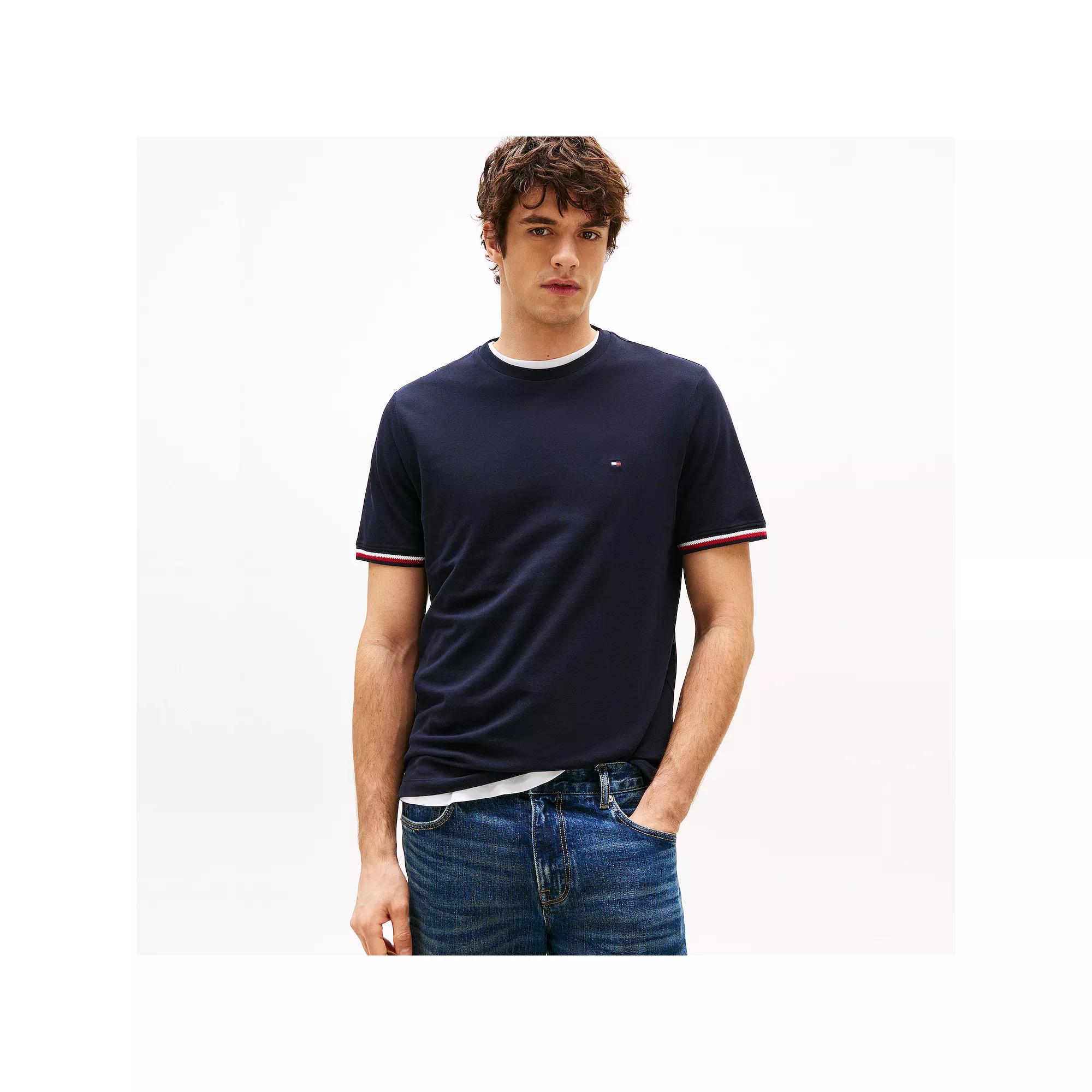 Men's Tommy Hilfiger Global Stripe Cuff Tee, Size: XL, Desert Product Image