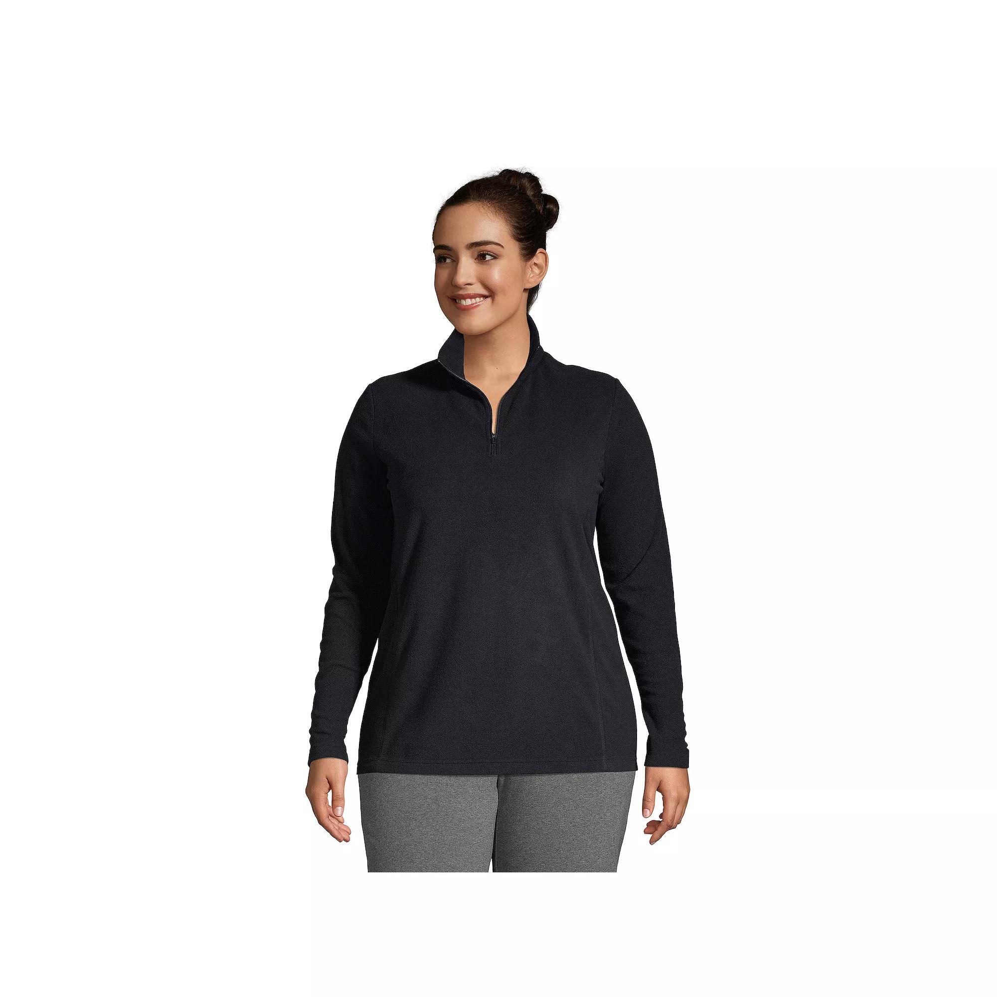 Plus Size Lands End 1/4-Zip Fleece Pullover, Womens Product Image