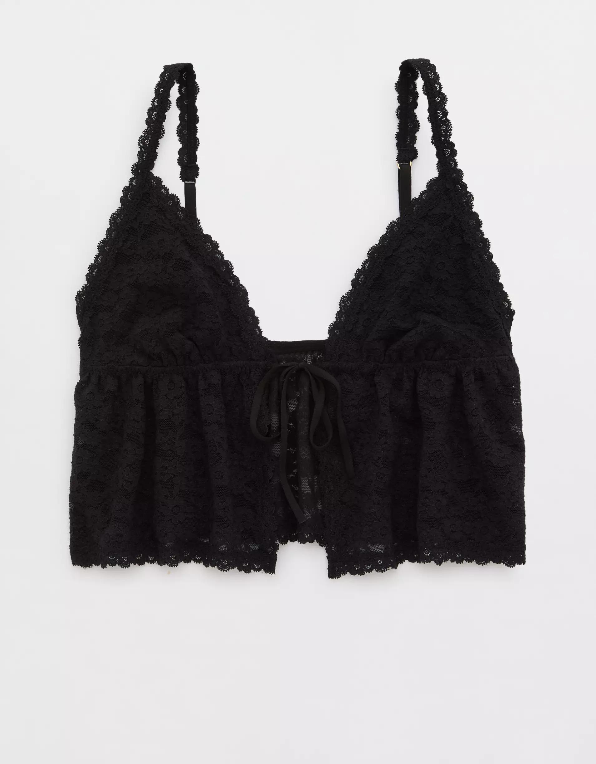 Show Off Vintage Lace Tie Front Bra Top Product Image