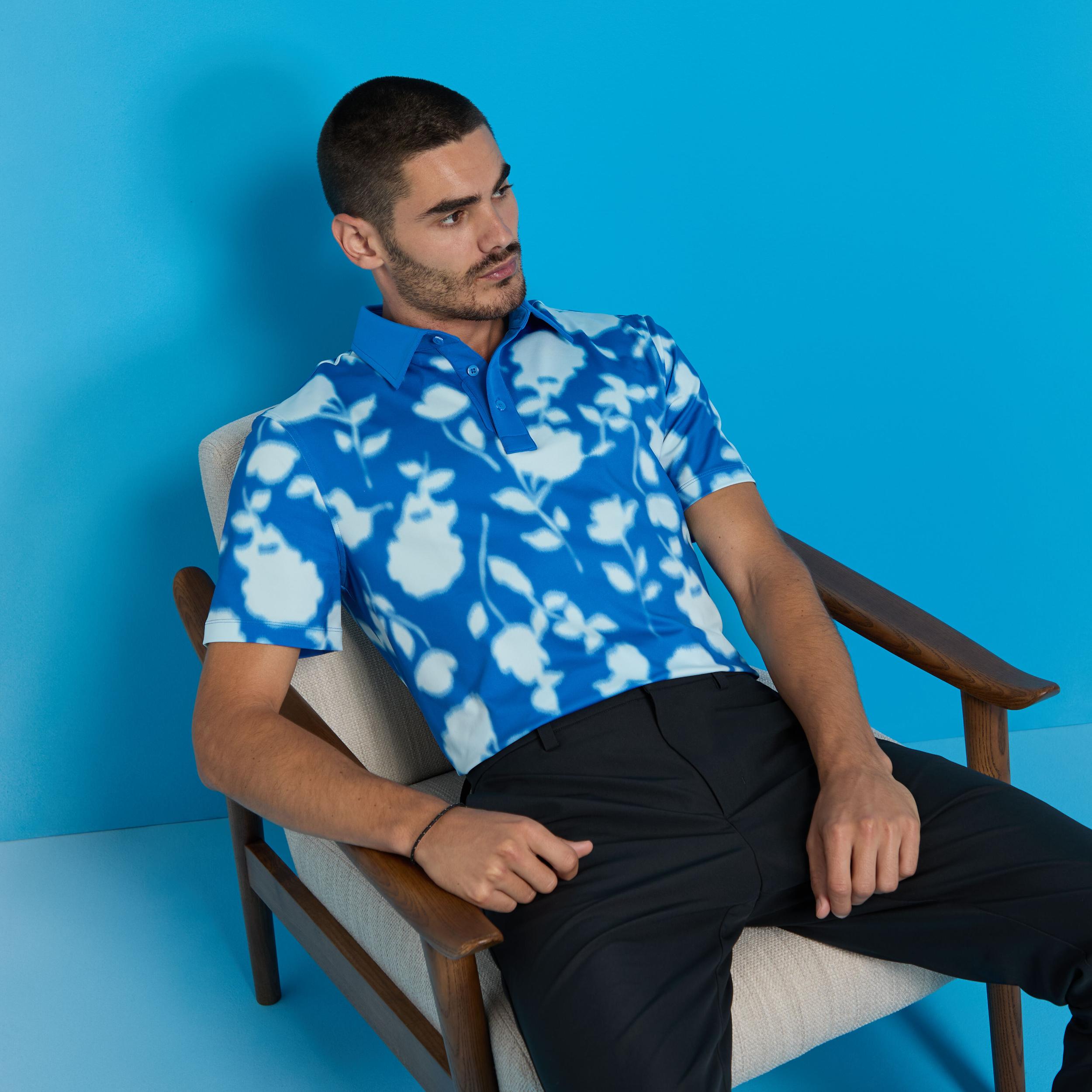 BLUR FLORAL TECH JERSEY POLO Product Image