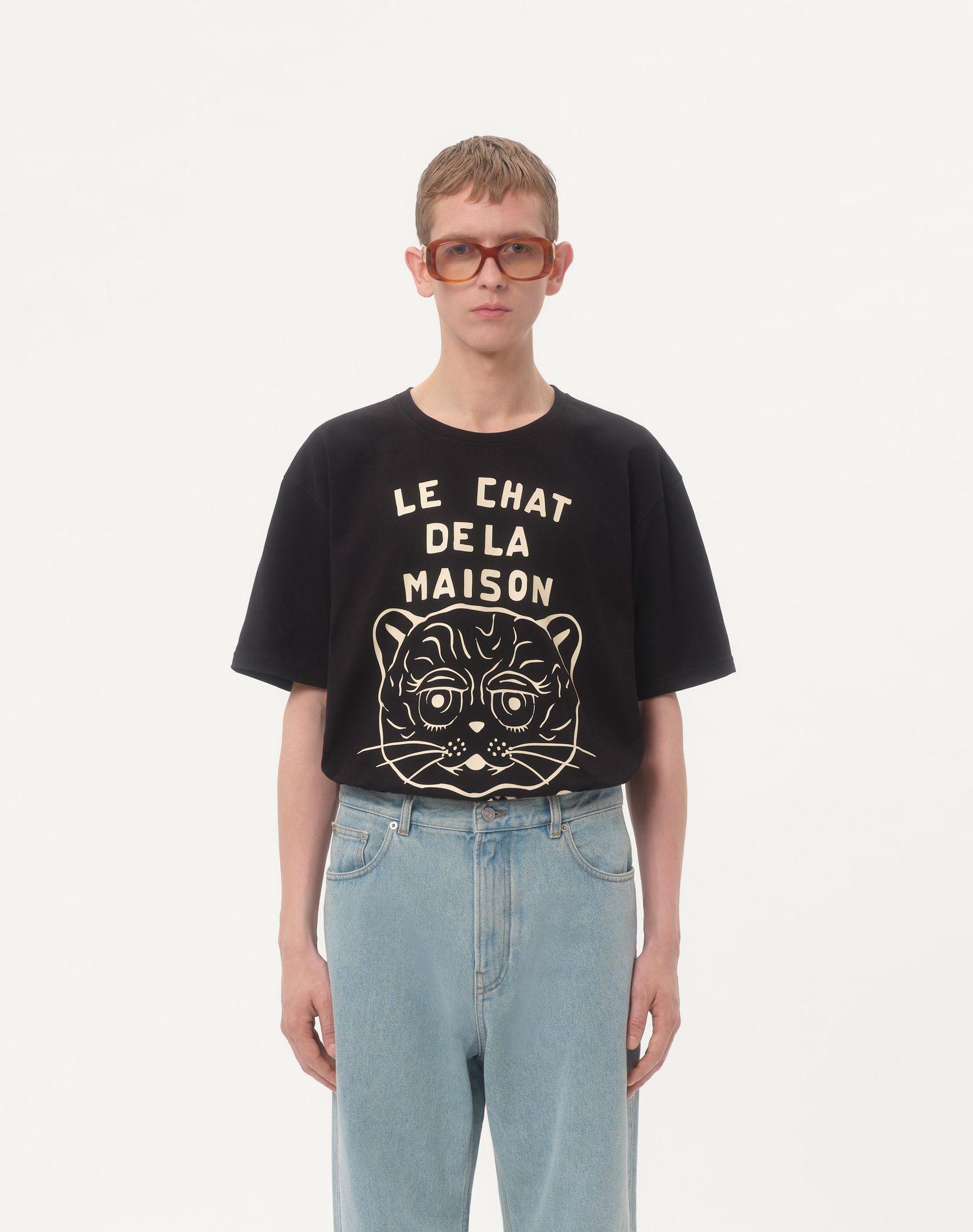 Cotton T-Shirt With Le Chat De La Maison Print Product Image