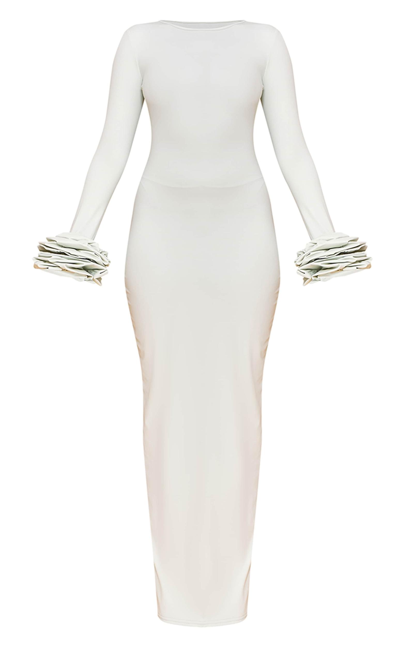 Sage Green Puff Sleeve Maxi Dress Product Image