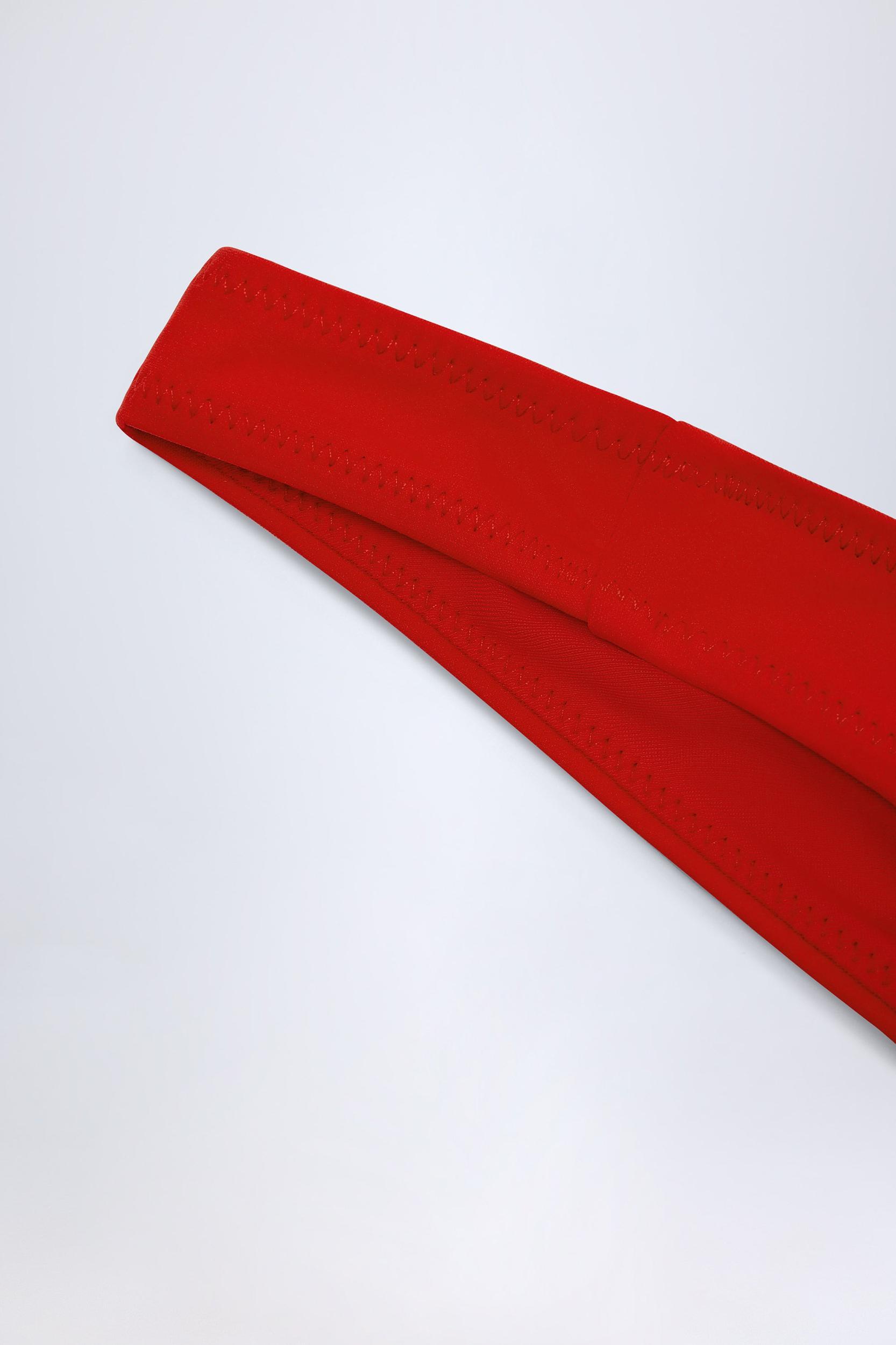 Ruched Cheeky Bikini Bottoms in Fiery Red Product Image